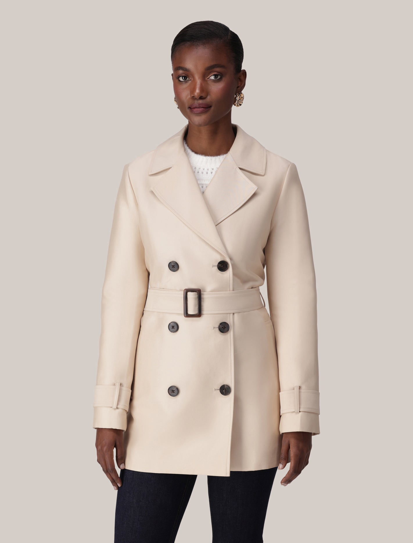 Stella Structured Trench Coat Light Camel Forever New