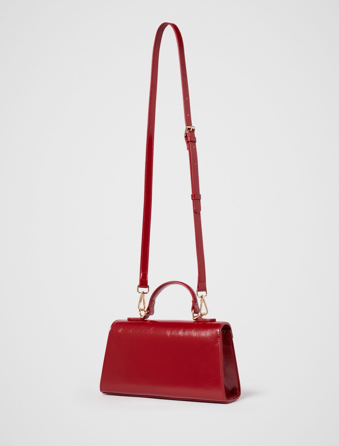 Liana Lock Detail Top Handle Bag Bright Red | Forever New