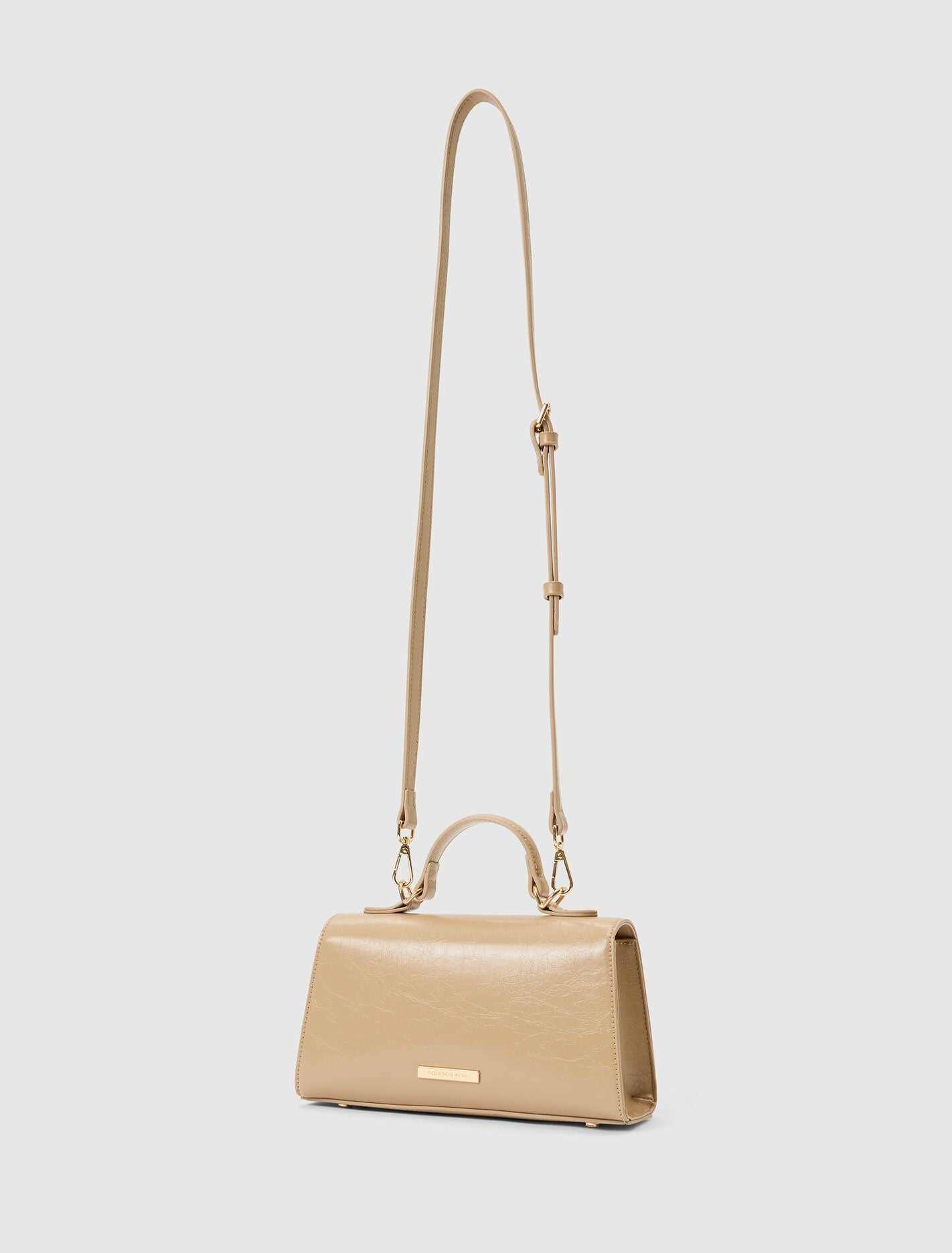Liana Lock Detail Top Handle Bag Nude | Forever New
