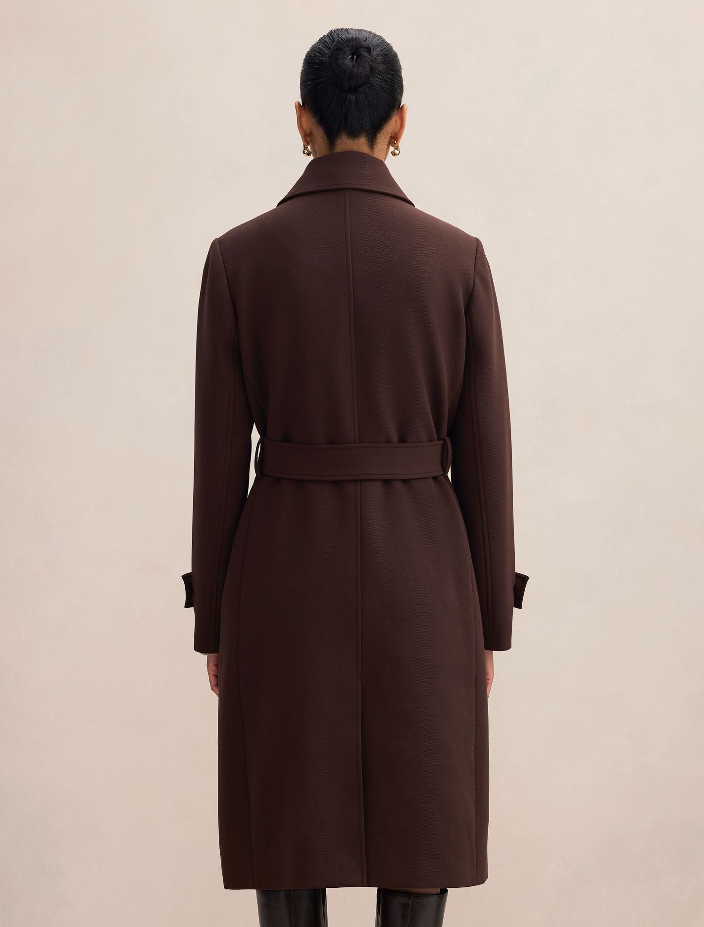 Tayla Petite Trench Coat Chocolate Mousse | Forever New