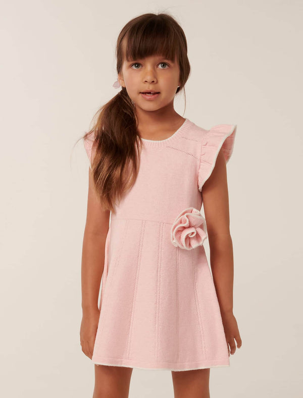 Amisha Girls Knit Dress Light Pink Marle Forever New