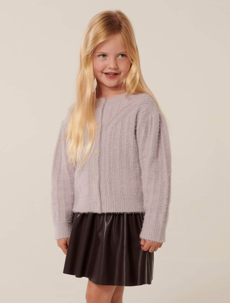 Alina Girls Fluffy Cardigan Forever New