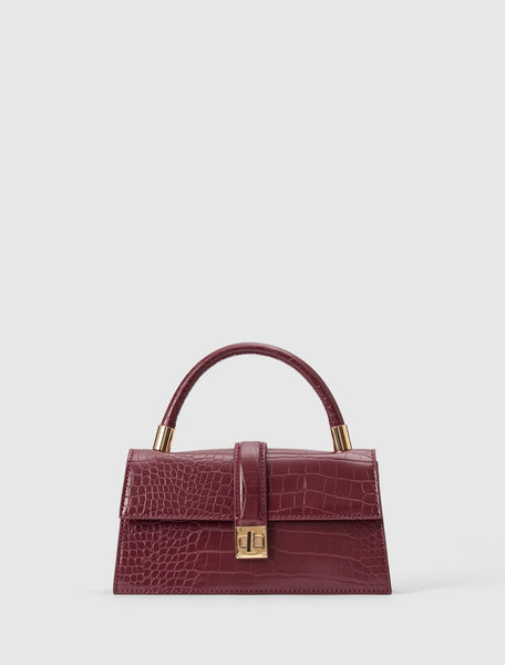 Violet Lock Detail Top Handle Bag Vintage | Forever New