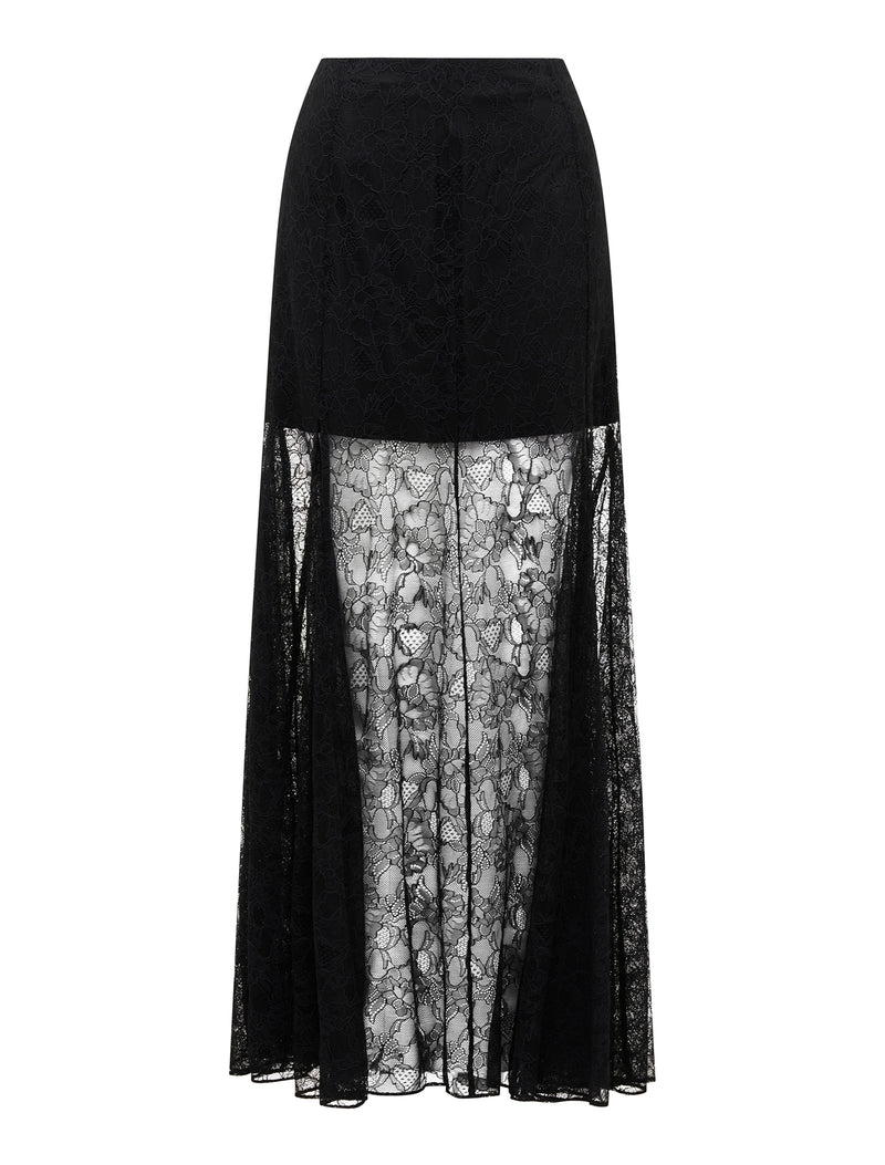 Mahalia Godet Lace Midi Skirt Forever New