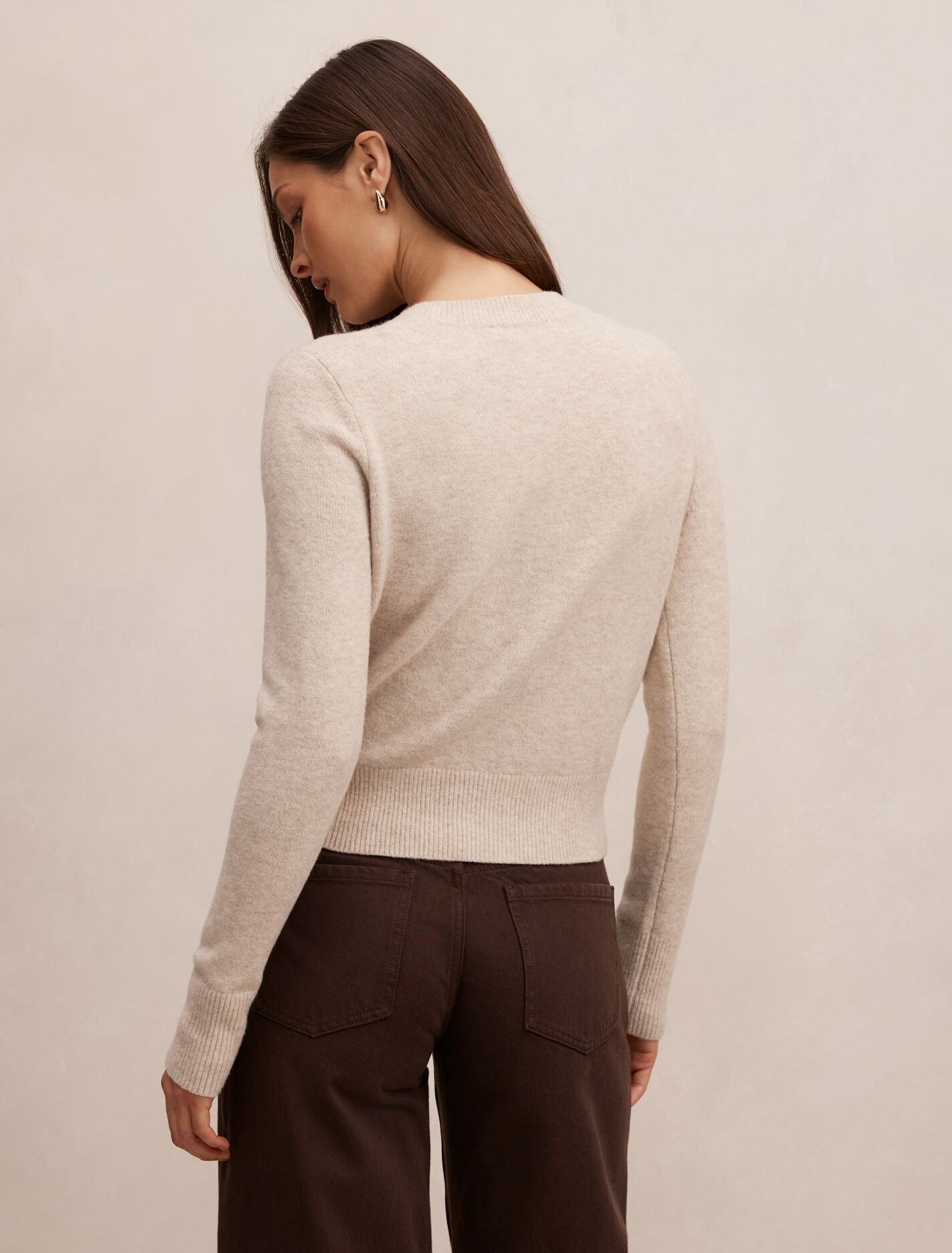 May Crew Neck Cardigan Oat | Forever New