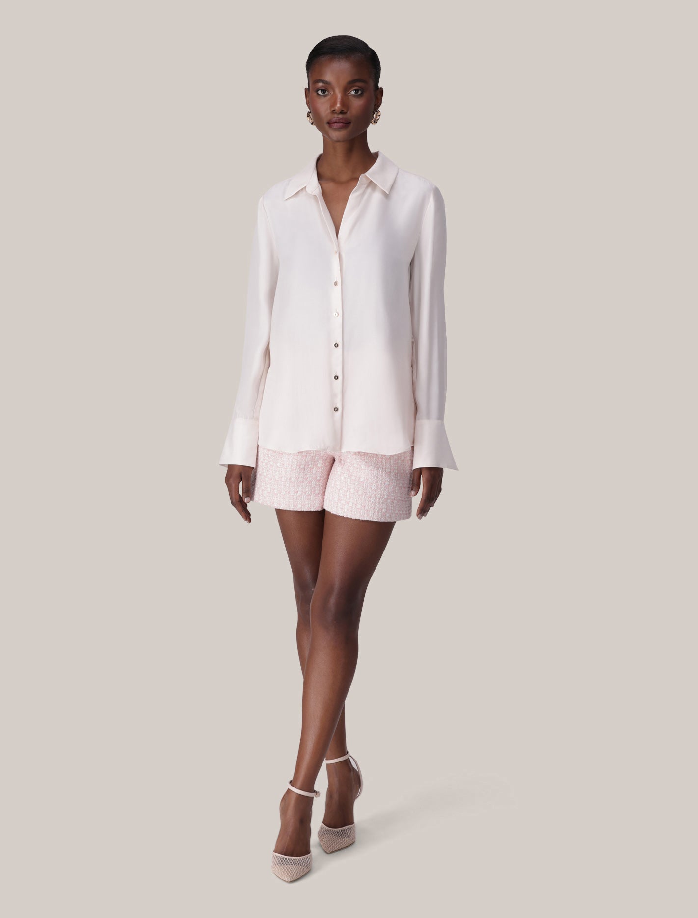 Bonnie Cupro Shirt Bone Forever New