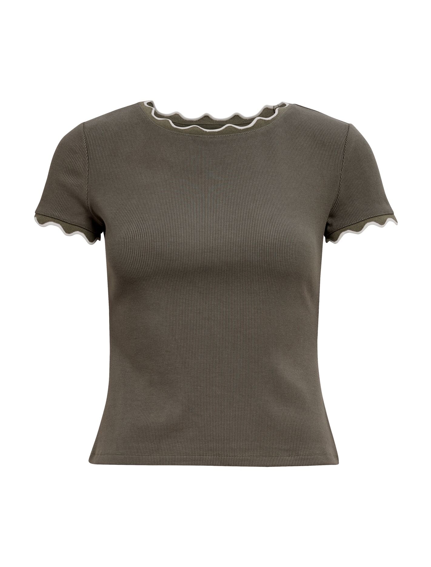 Rebecca Scallop Trim T-Shirt Forever New