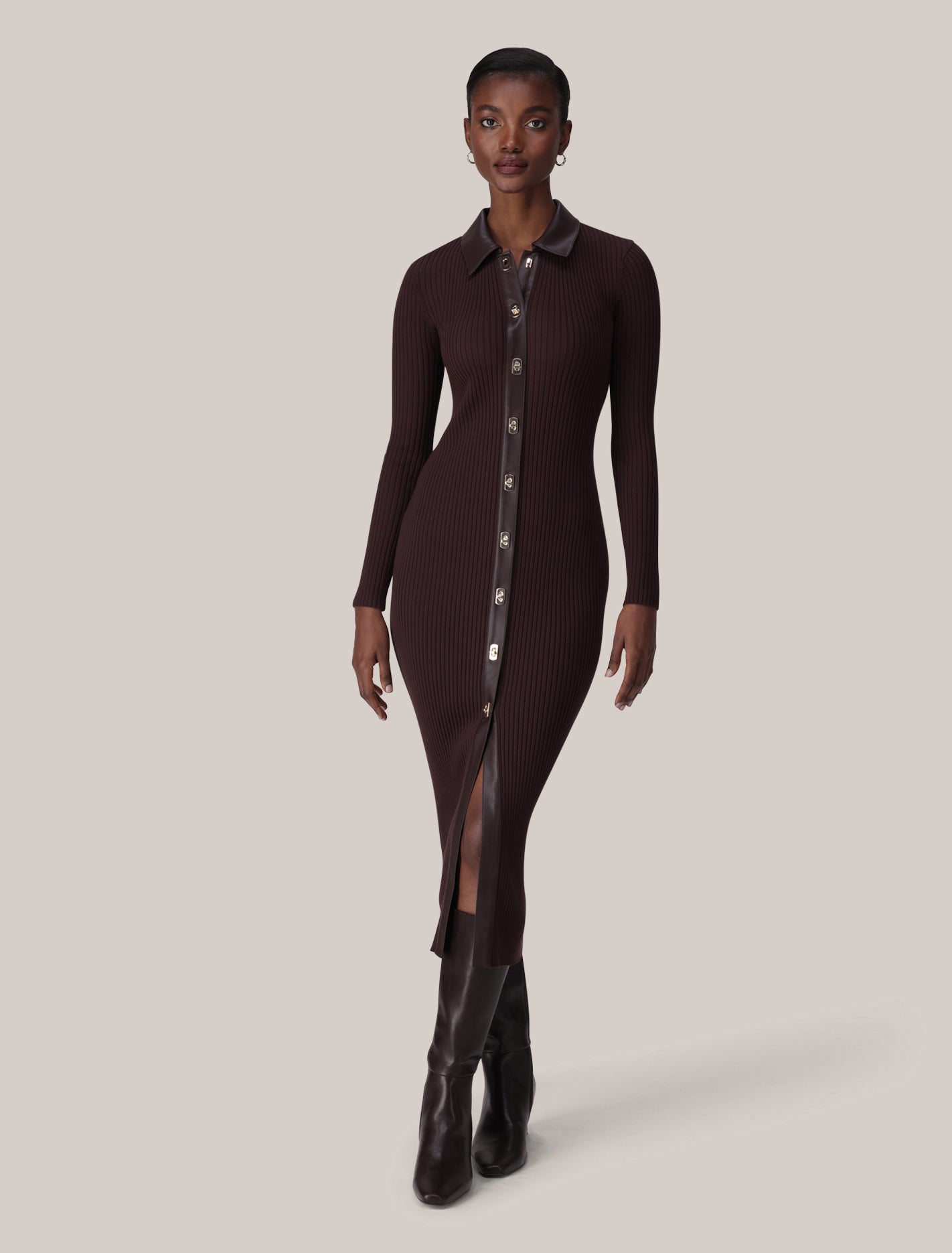 Alex PU Insert Midi Dress Forever New