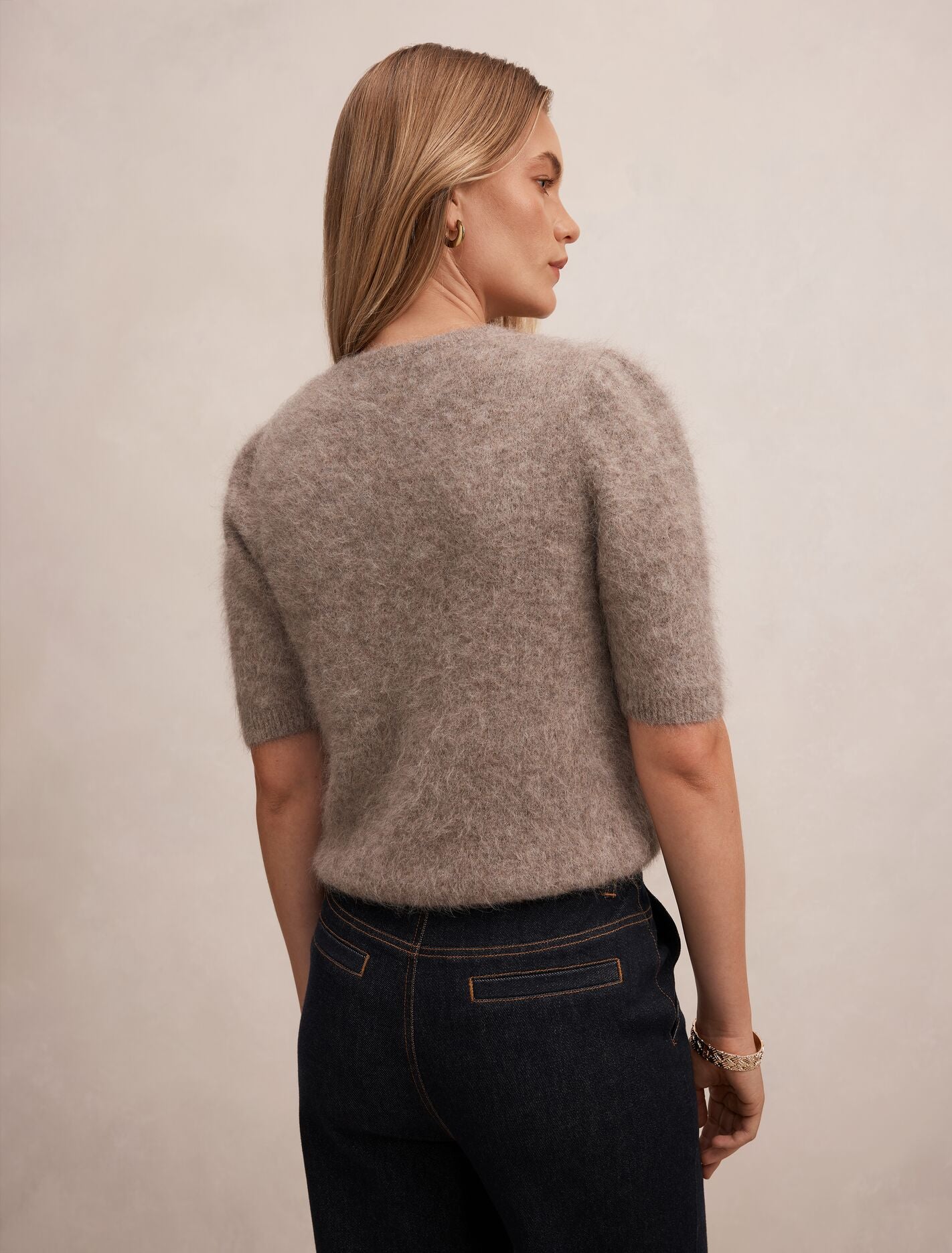 Giselle Short Sleeve Fluffy Knit T-shirt Forever New