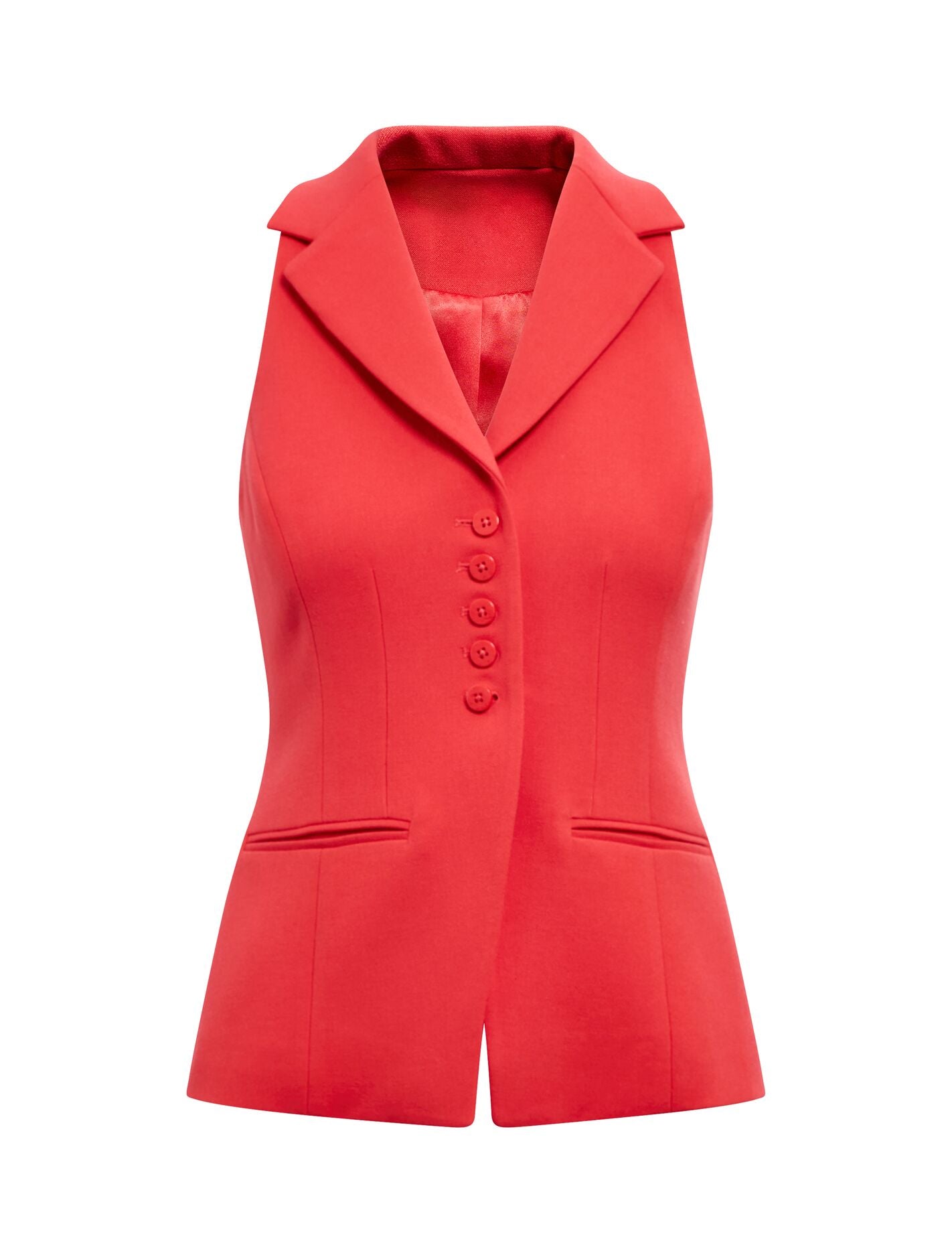 Noelle Halter Waistcoat Candy Red Suit | Forever New