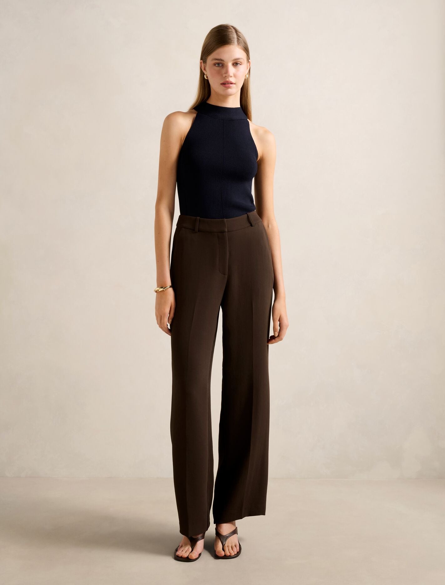 Dahlia Straight Leg Pants Chocolate Mousse | Forever New