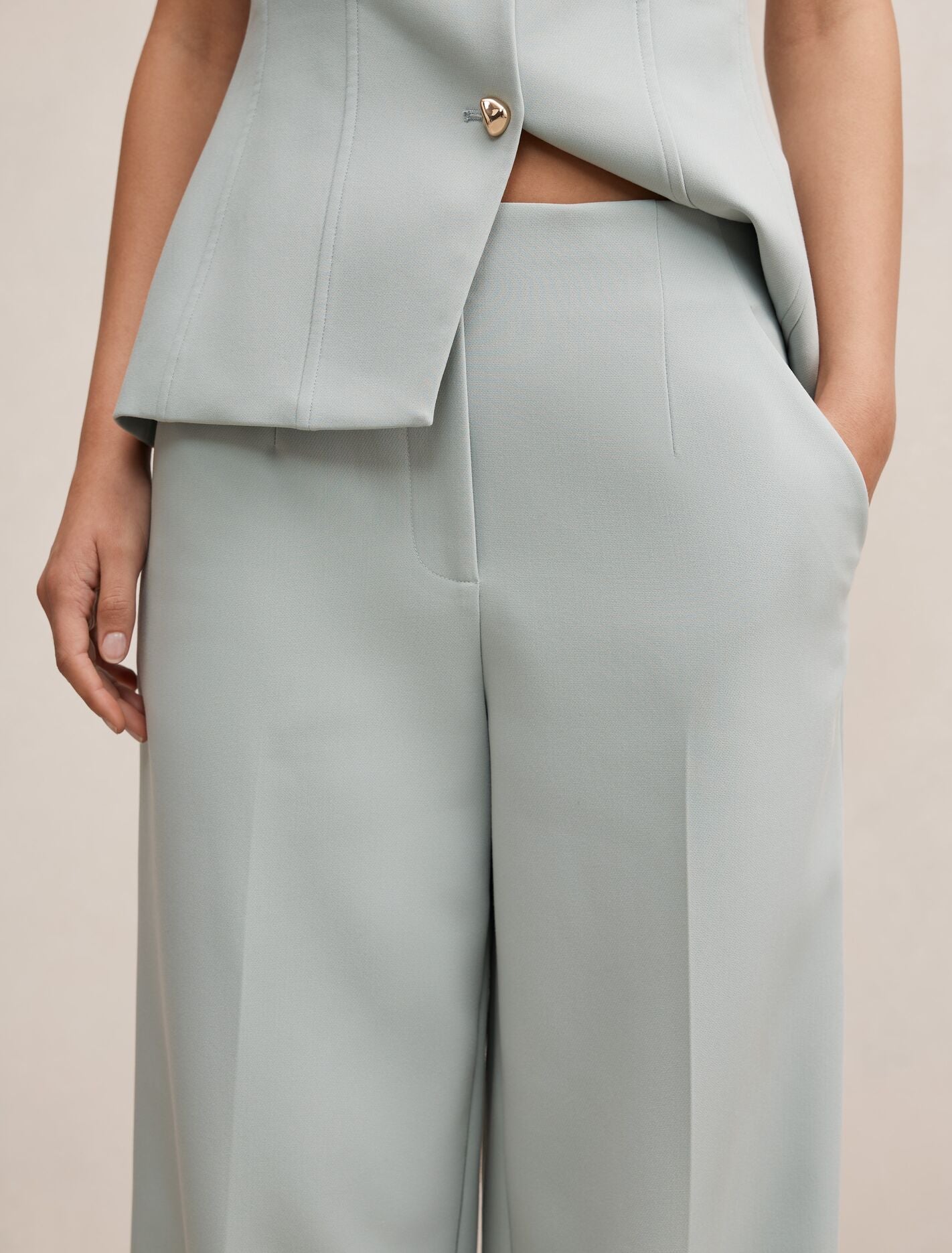 Lee Wide Leg Pants Hazy Aqua Suit | Forever New