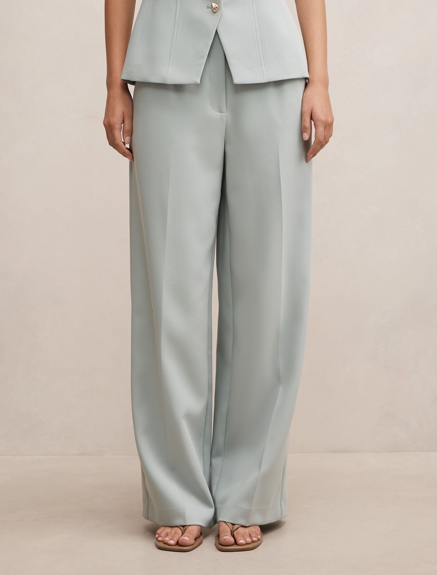 Lee Wide Leg Pants Hazy Aqua Suit | Forever New