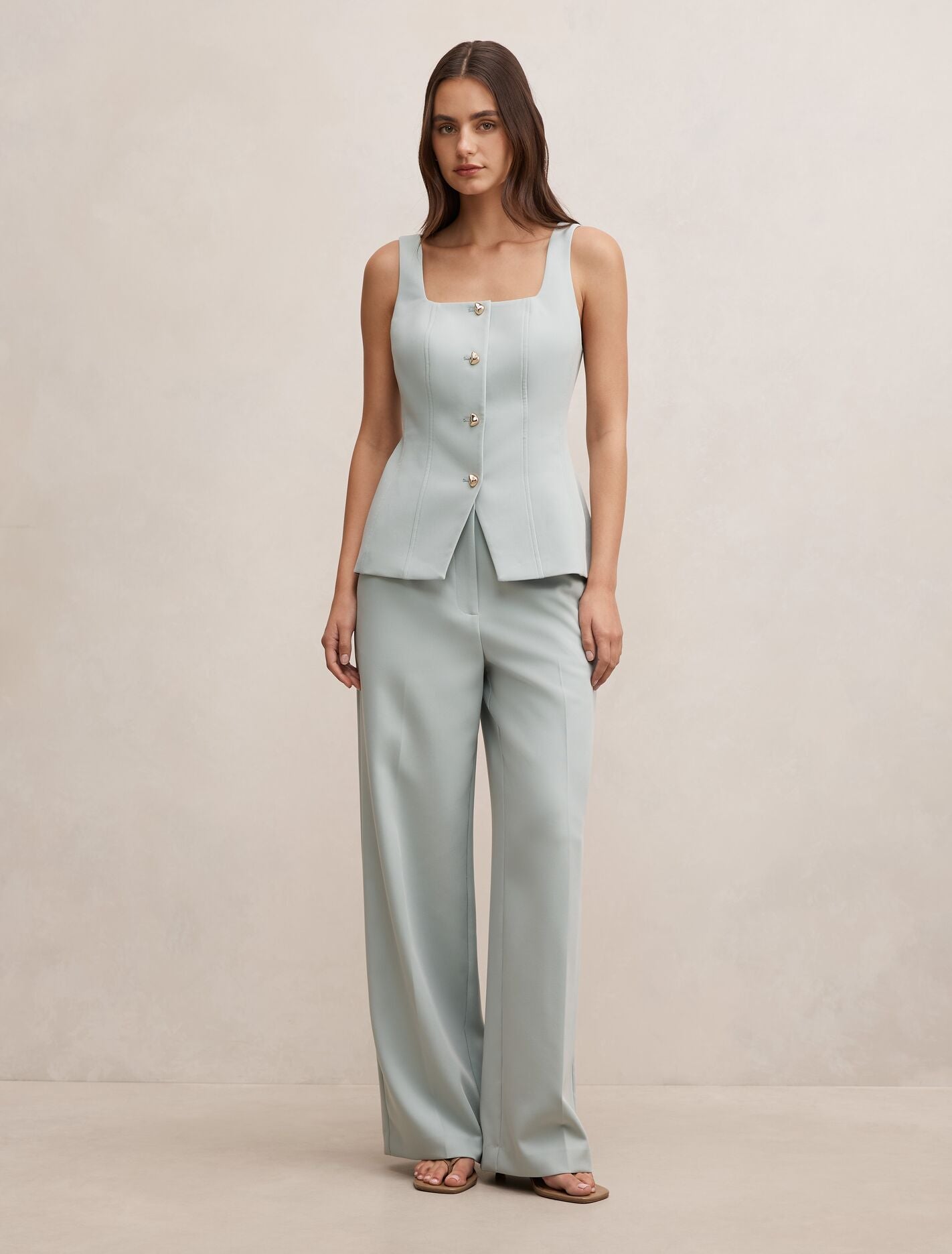 Lee Wide Leg Pants Hazy Aqua Suit | Forever New