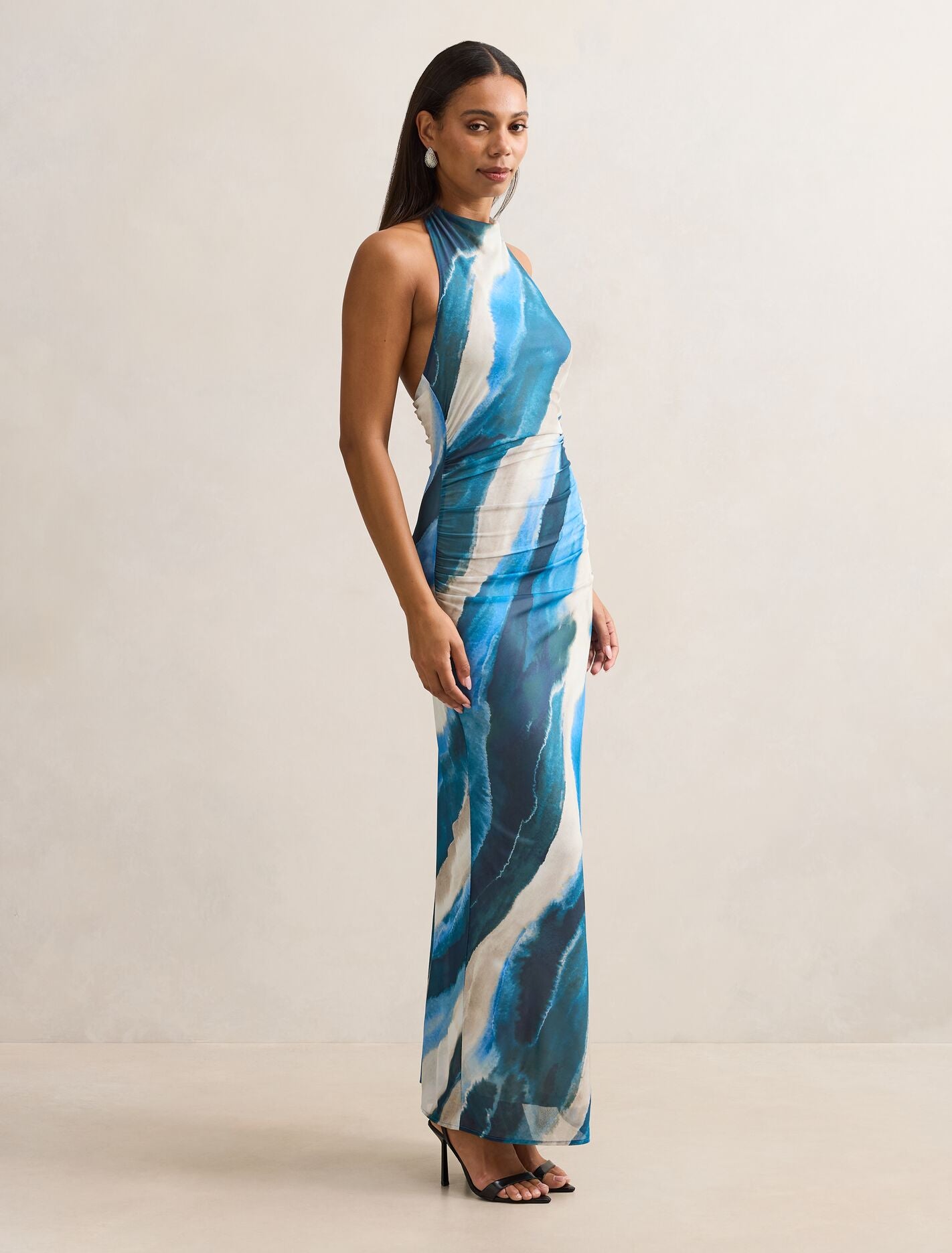 Josette Halter Mesh Maxi Dress Forever New