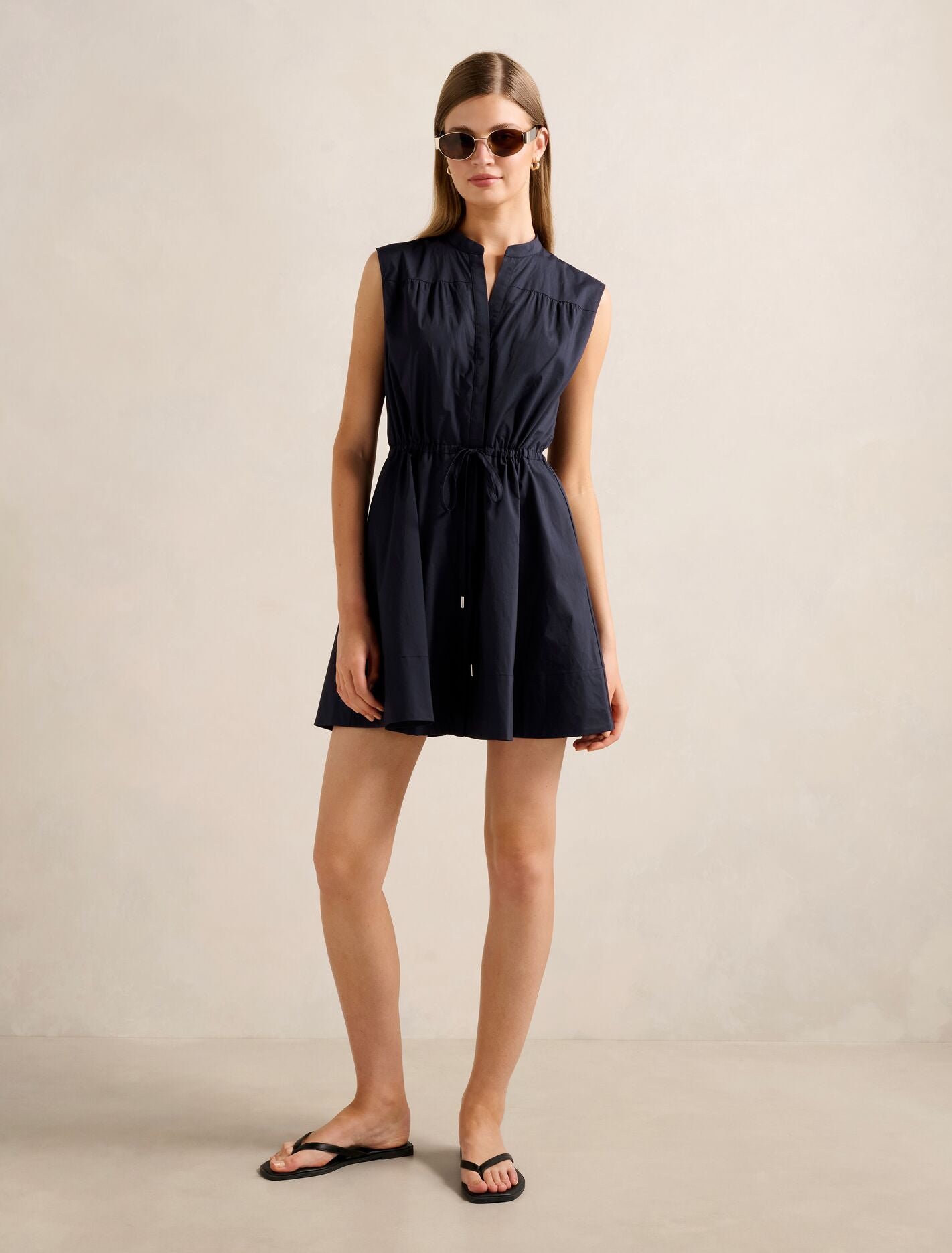 Alyssa Drawcord Smock Mini Dress Forever New