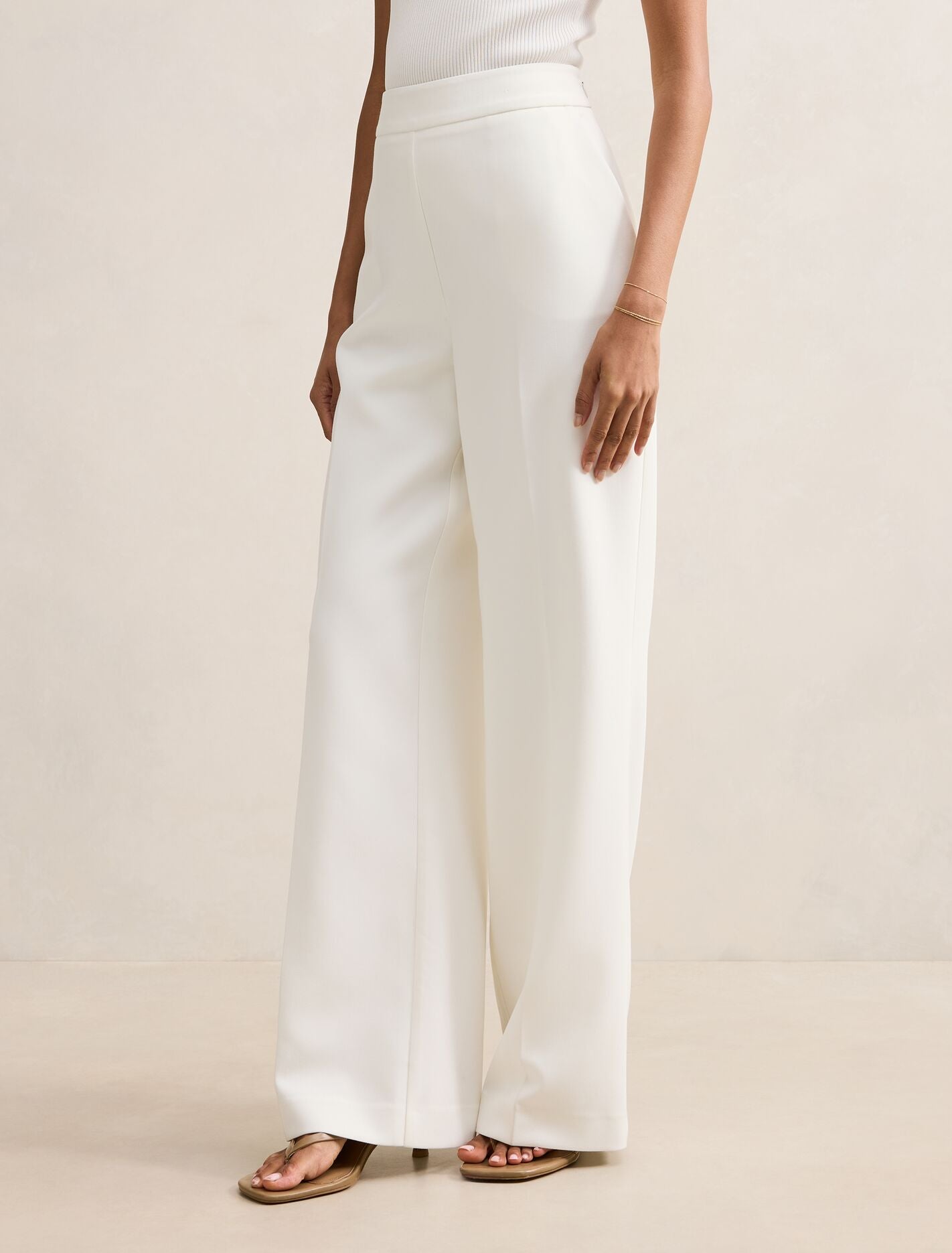 Marissa Petite Wide Leg Pants Porcelain | Forever New