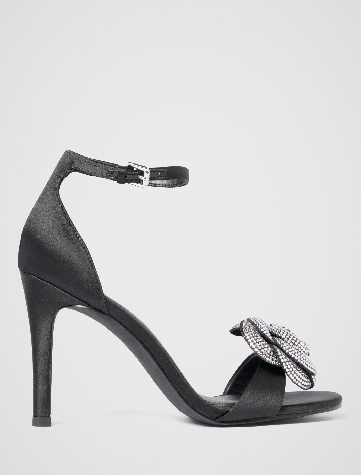 Joanna Jewelled Flower Sandal Heel Black Forever New