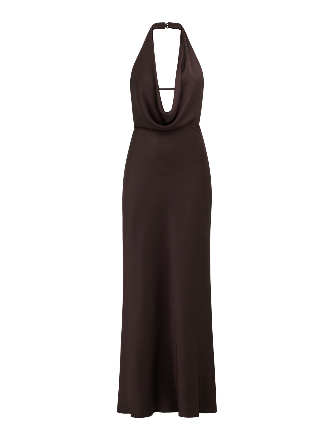 Becca Cowl Halter Satin Dress