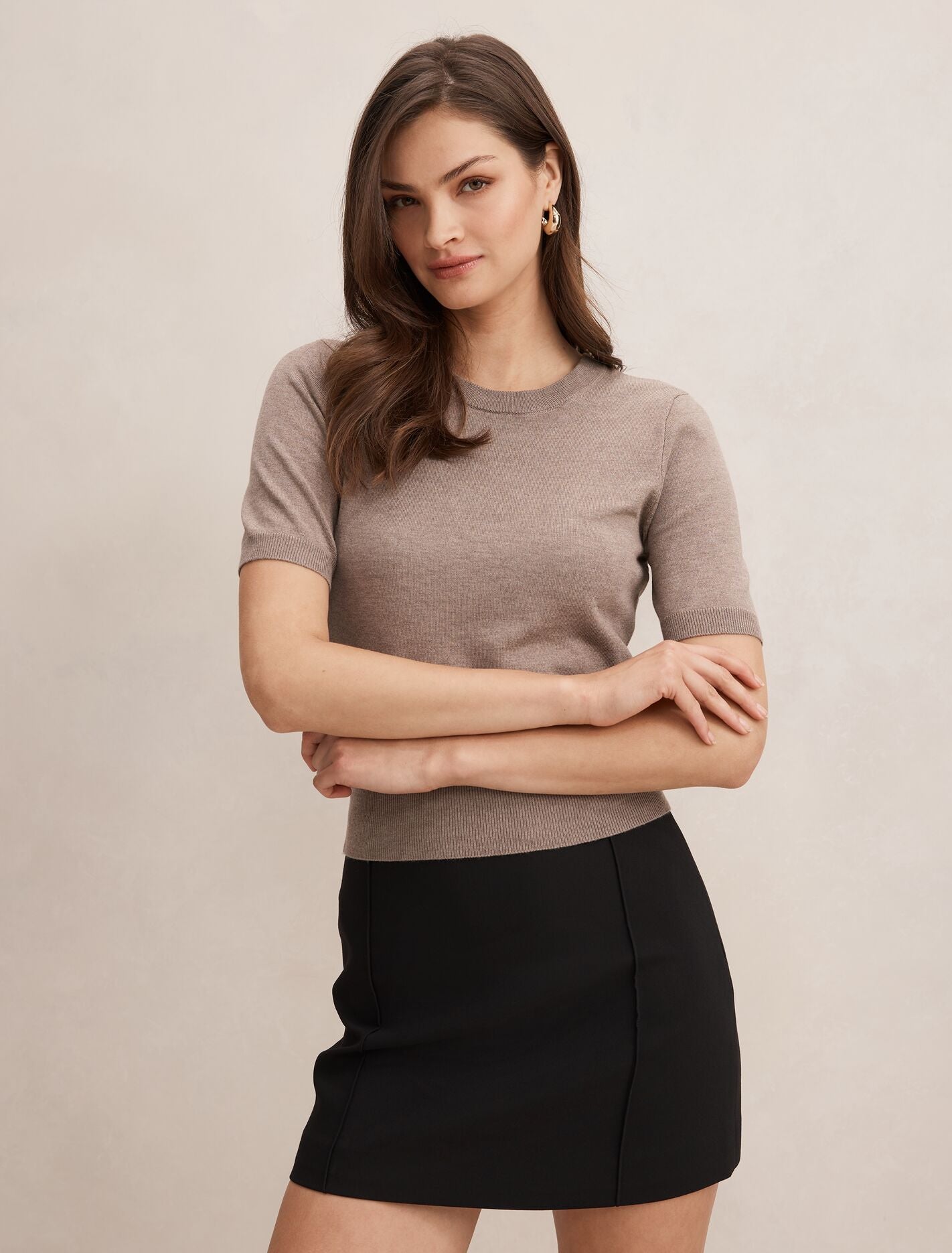 Maisie Short Sleeve T-shirt Taupe | Forever New