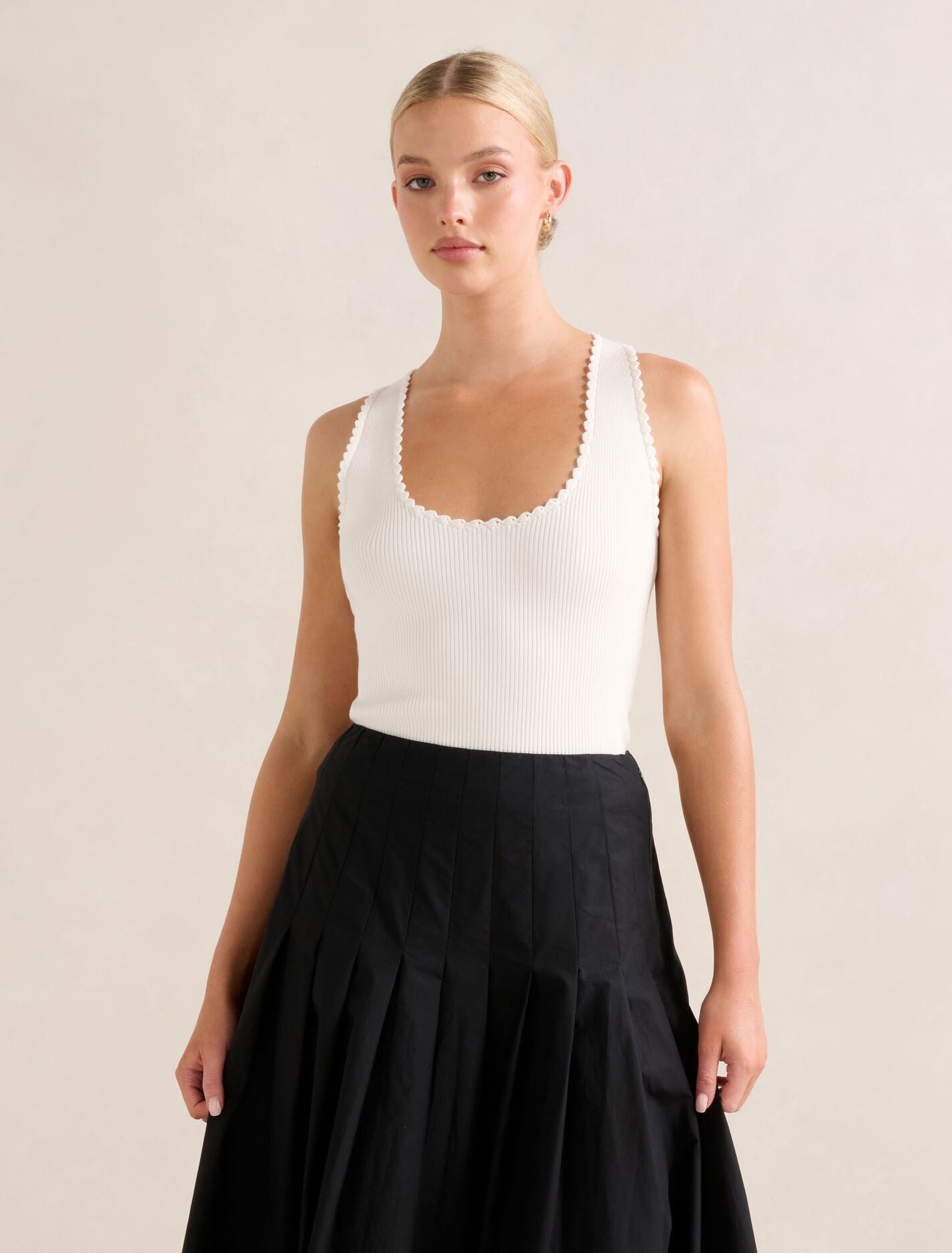 Bree Crochet Detail Knit Tank Top