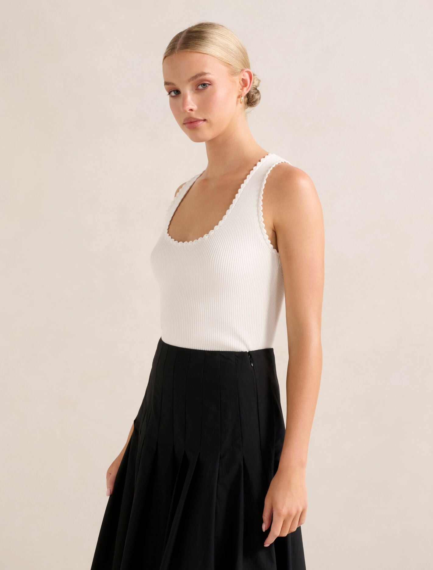 Bree Crochet Detail Knit Tank Top