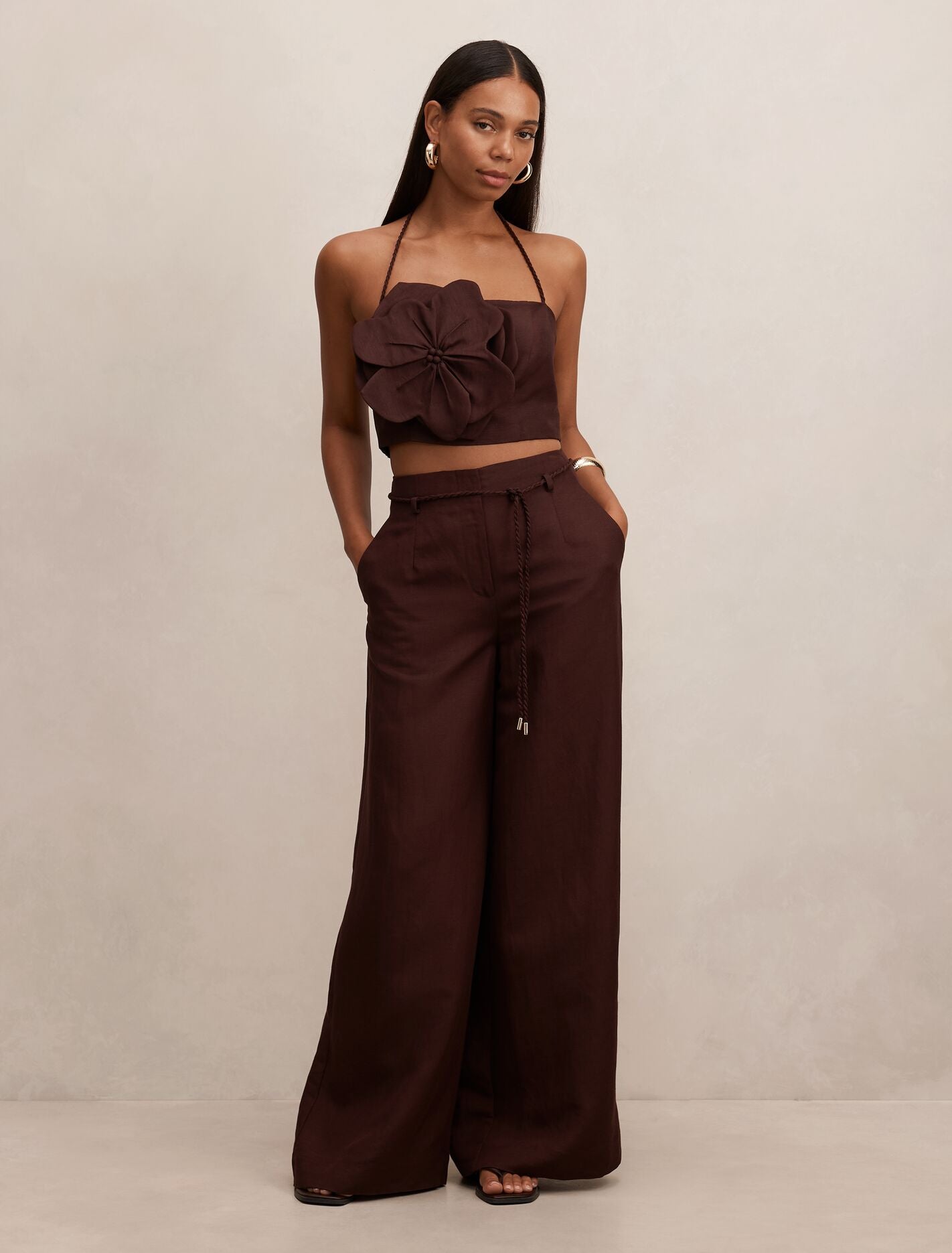 Myla Flower Detail Top Chocolate Set | Forever New