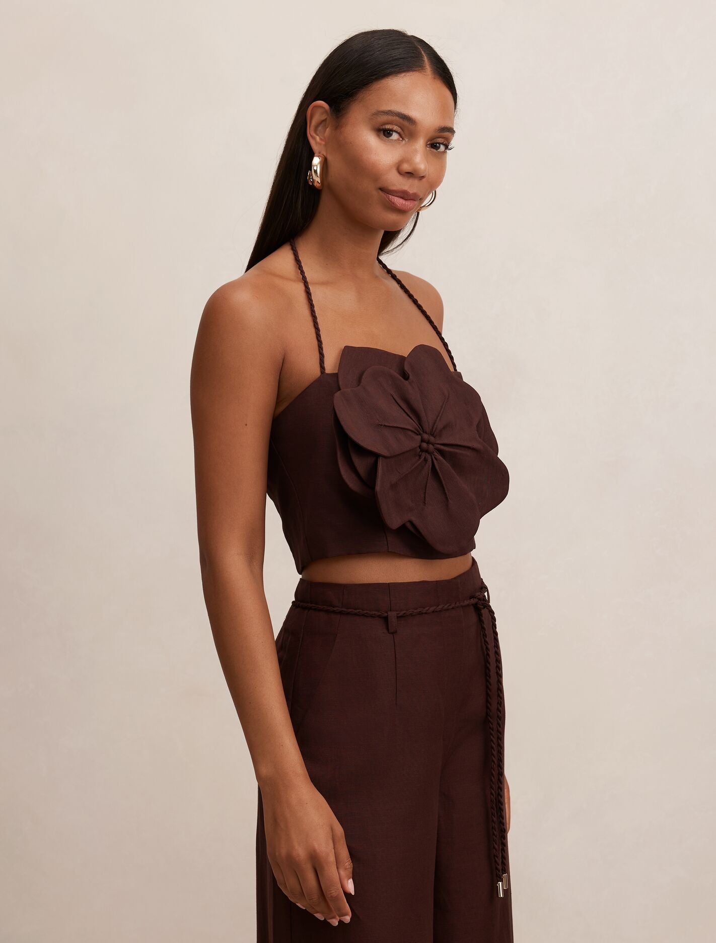 Myla Flower Detail Top Chocolate Set | Forever New