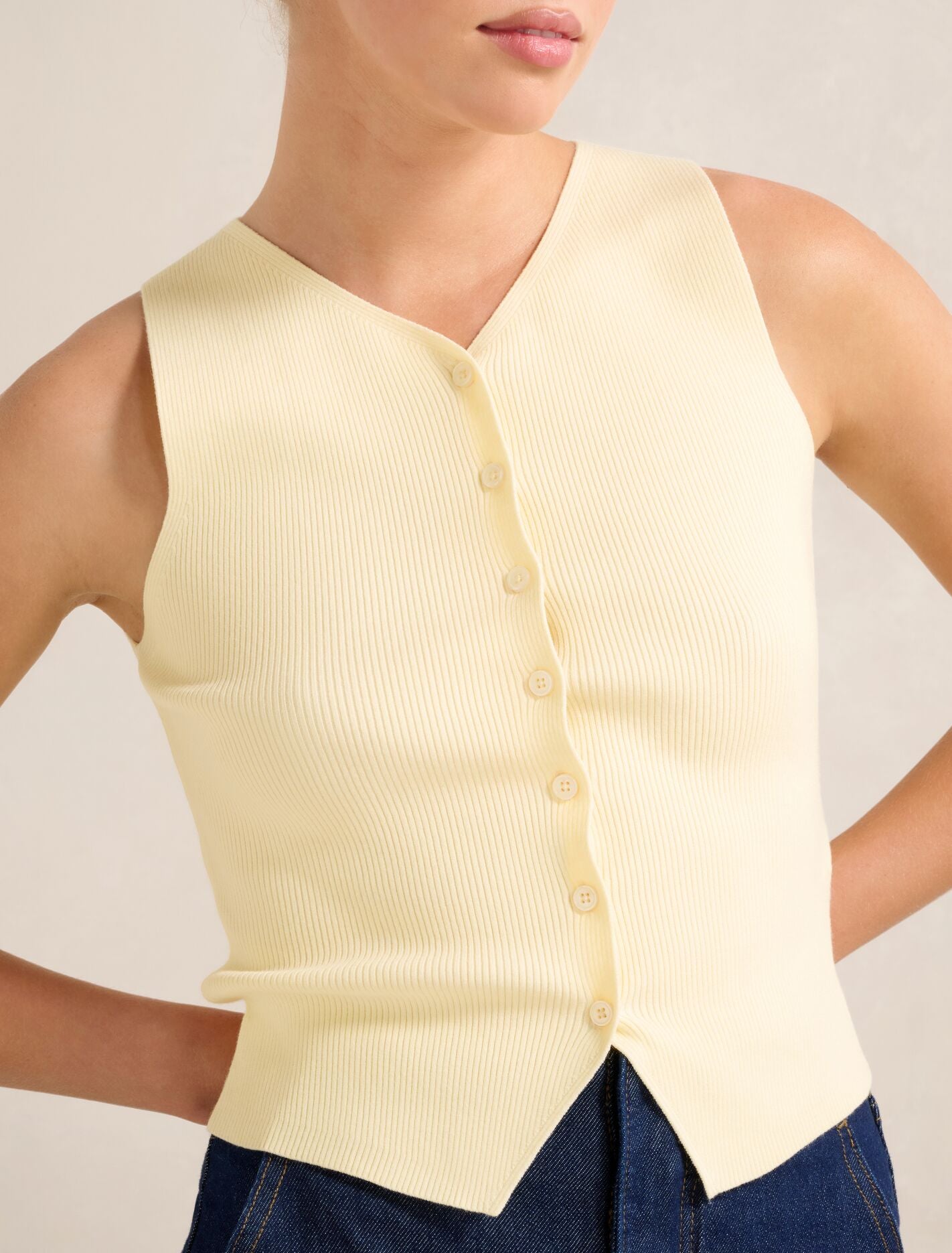 Raya Ribbed Knitted Tank Top
