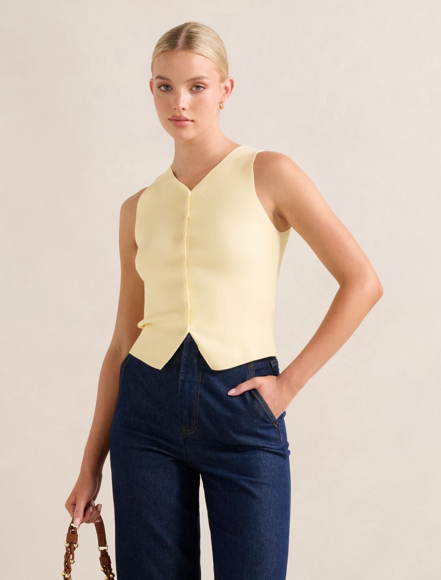 Raya Ribbed Knitted Tank Top