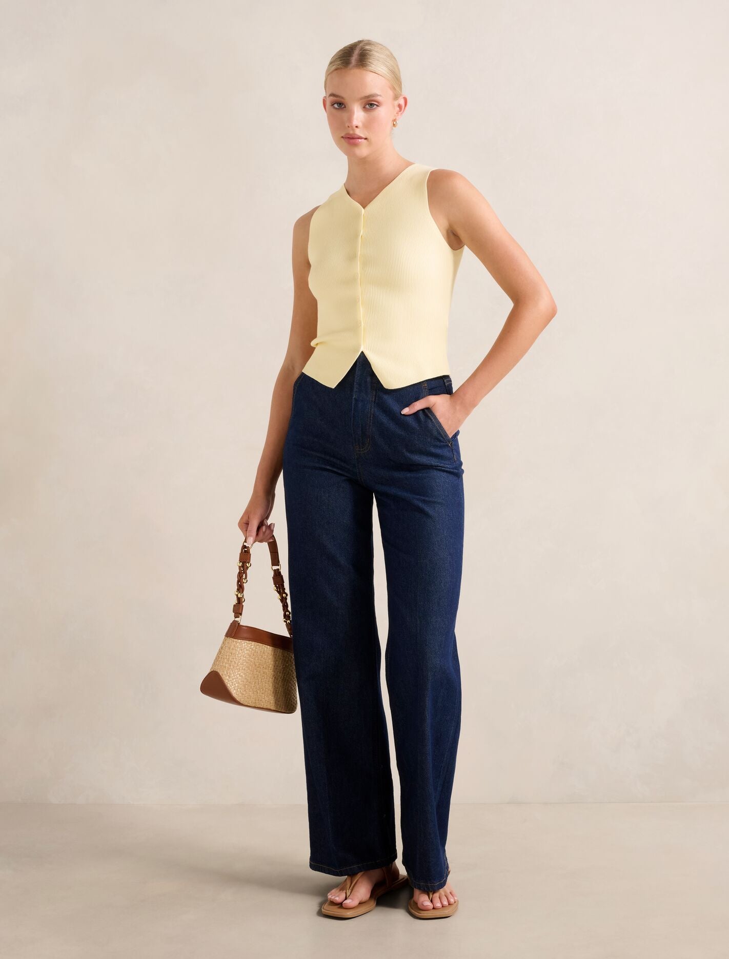 Raya Ribbed Knitted Tank Top