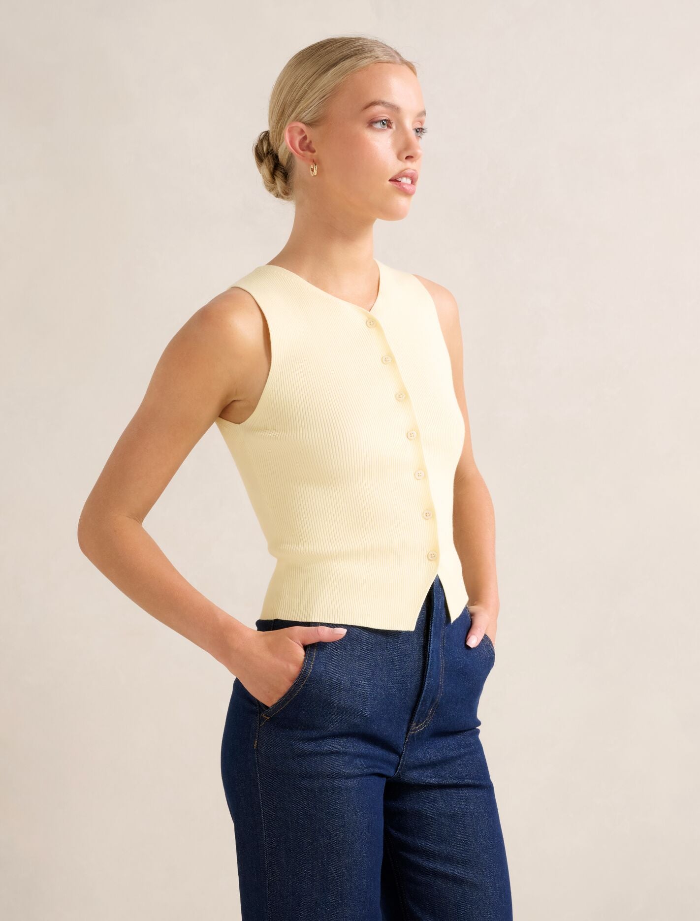 Raya Ribbed Knitted Tank Top