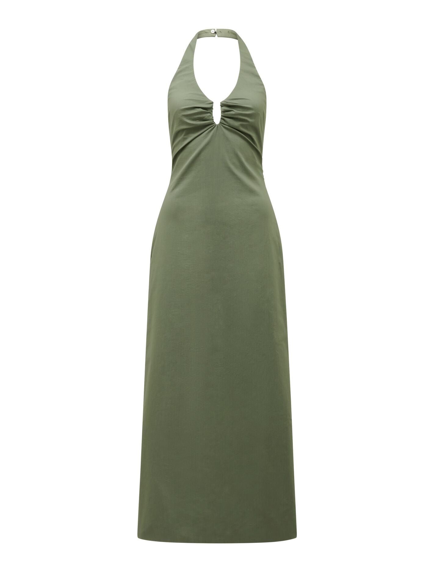 Tia Stretch Cotton Halter Midi Dress
