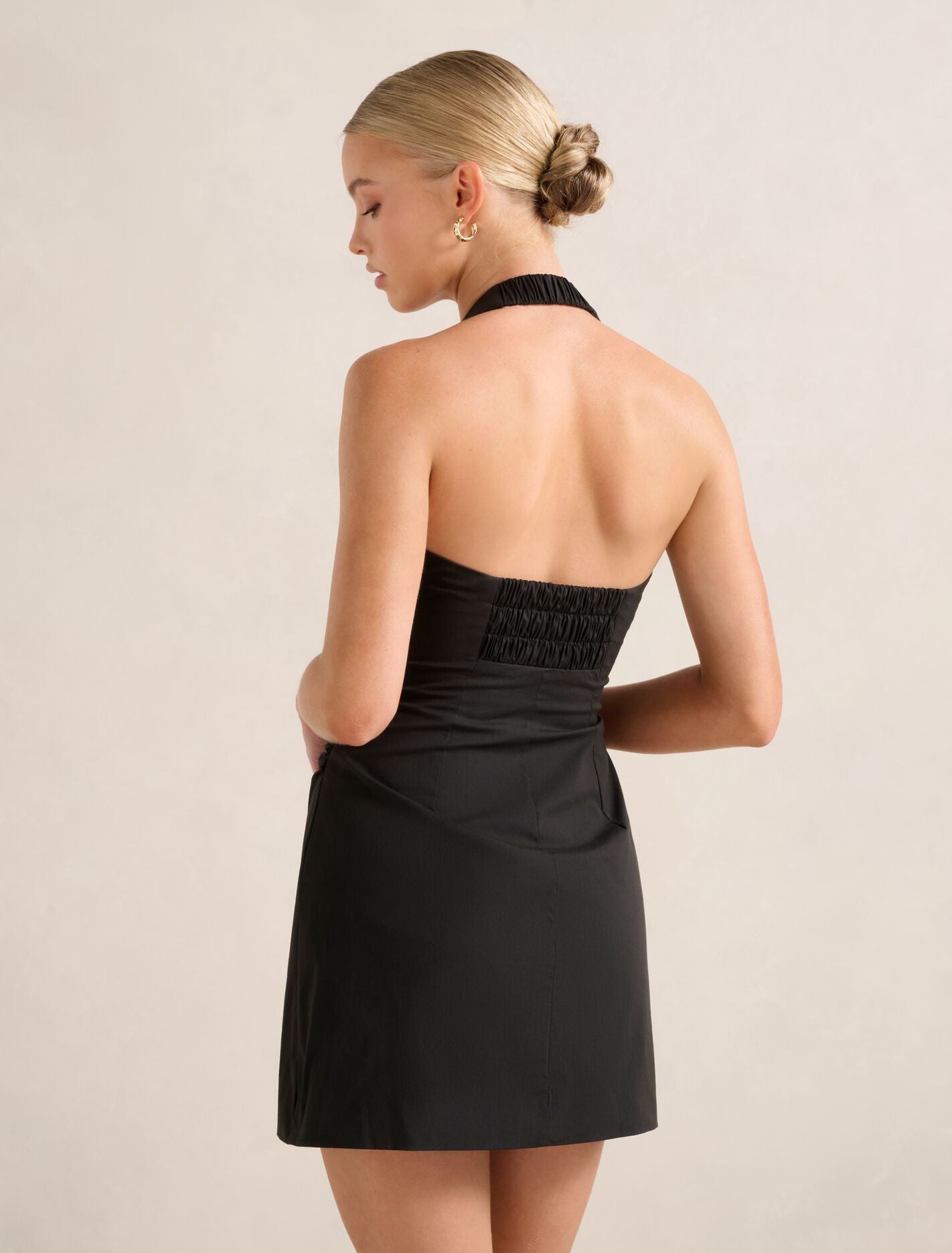 Imogen Stretch Cotton Halter Mini Dress