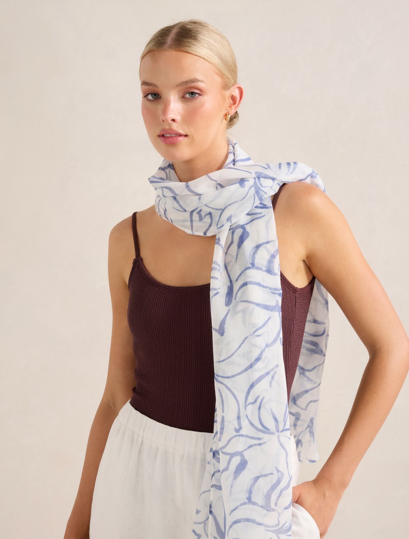 Eden Floral Print Lightweight Scarf