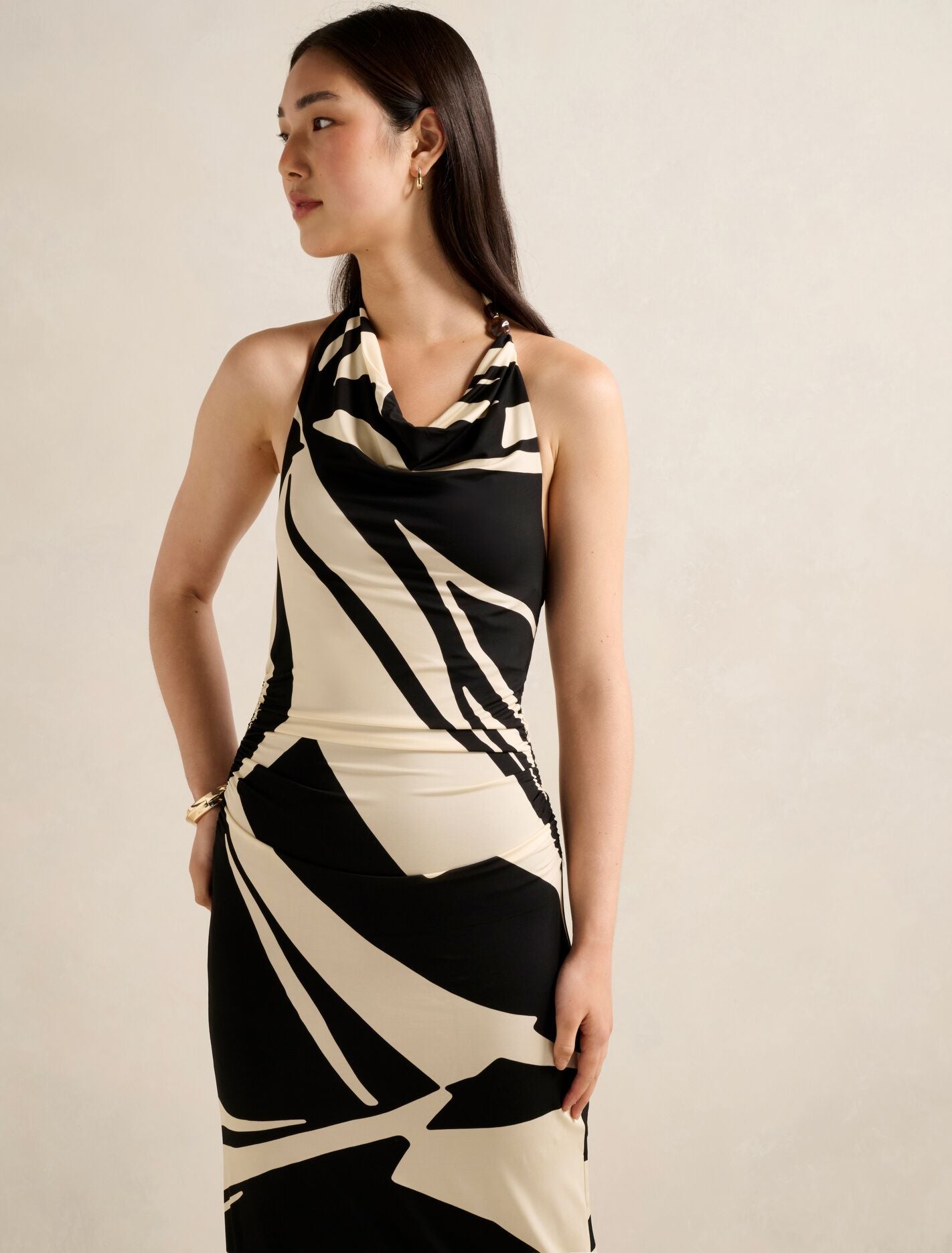 Caitie Draped Jersey Midi Dress Forever New