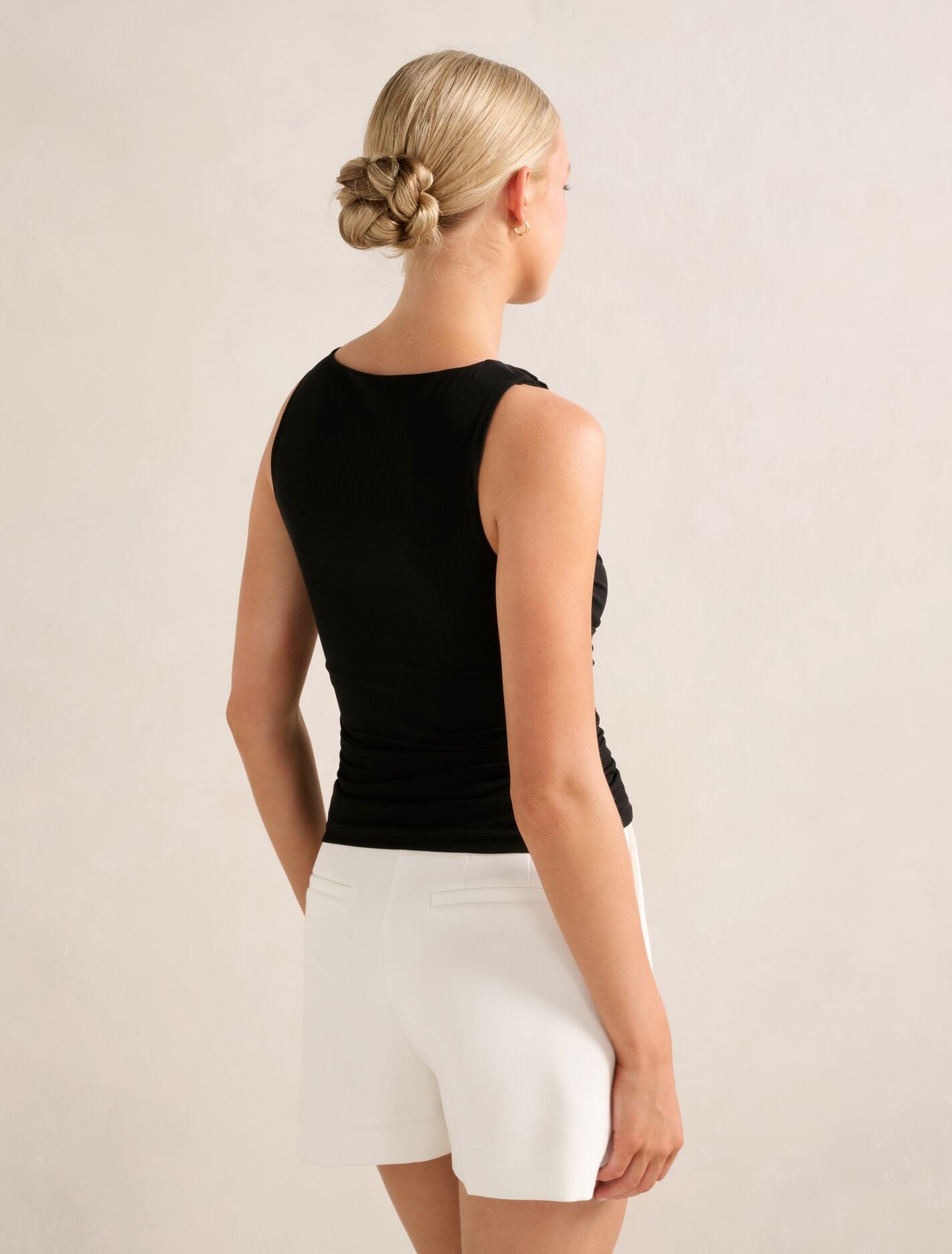 Pippa Ruched Boat Neck Top Forever New