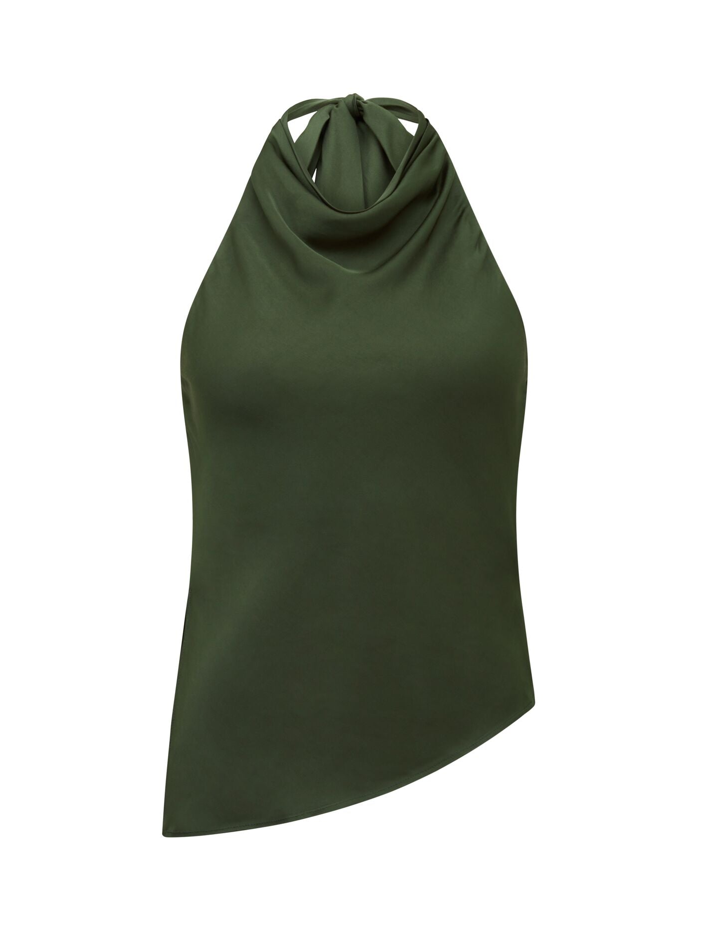 最終価格【yo BIOTOP】rayon bare halter neck Skyler Halter Satin Top Thyme Co-Ord | Forever New
