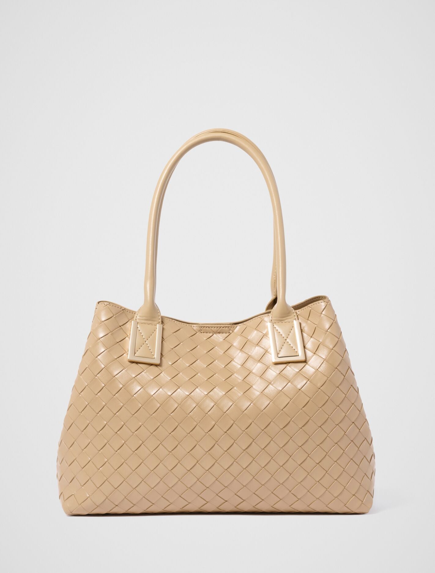 Ariana Weave Medium Tote Bag 0 Camel Forever New