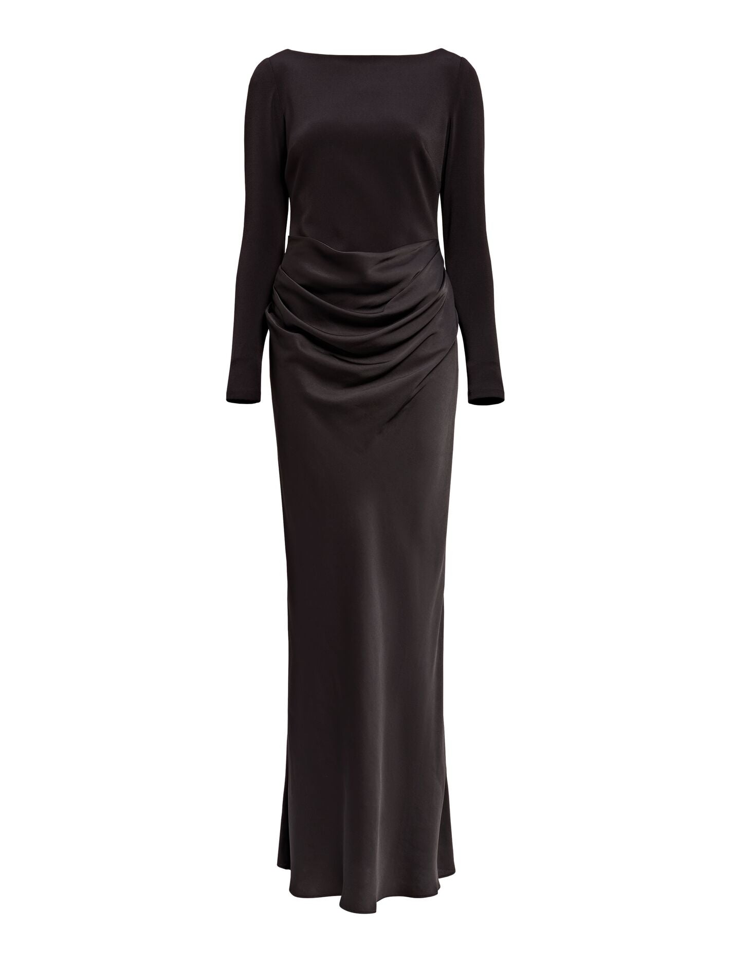 Briella Boat Neck Drape Maxi Dress Dark Chocolate | Forever New