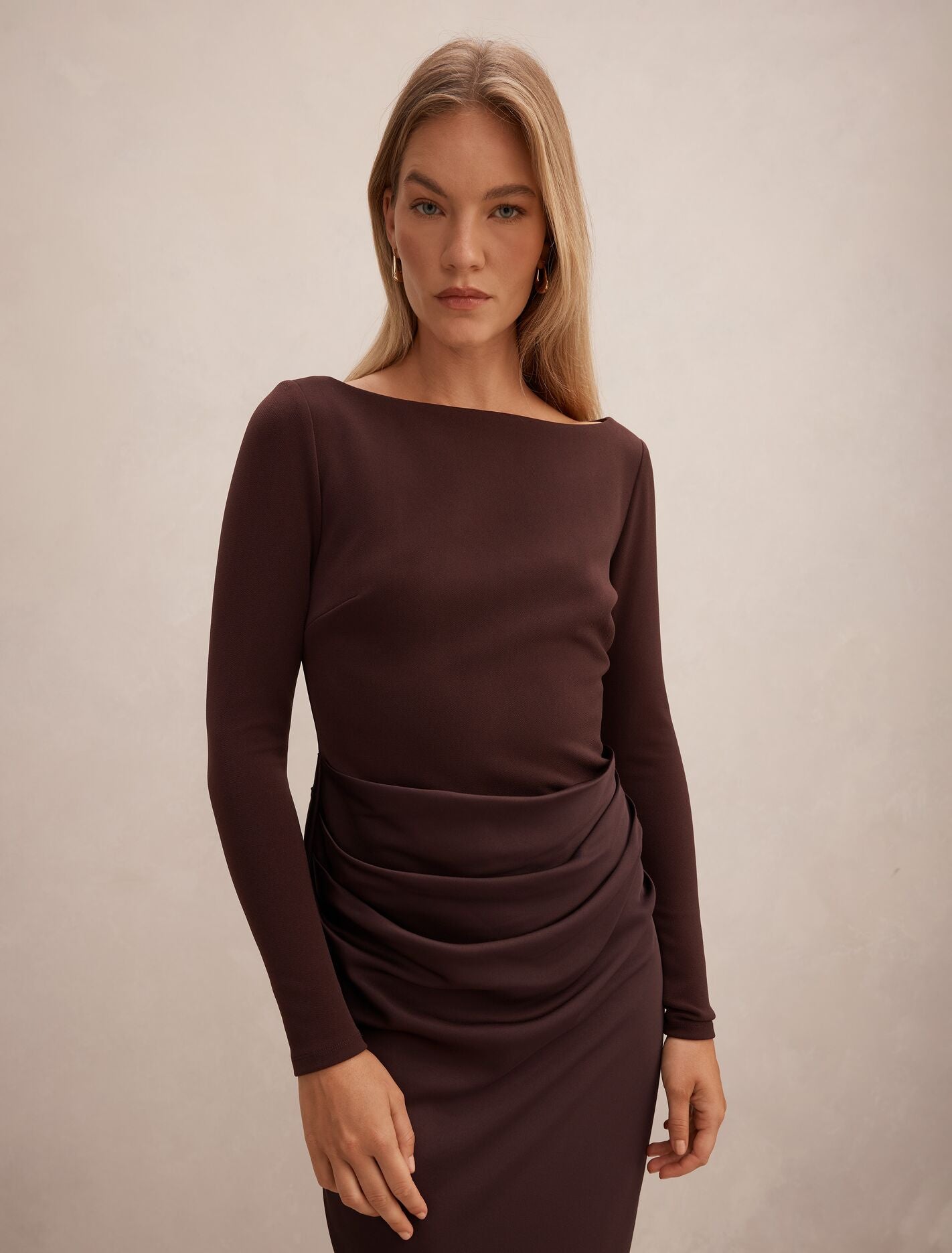 Briella Boat Neck Drape Maxi Dress Forever New