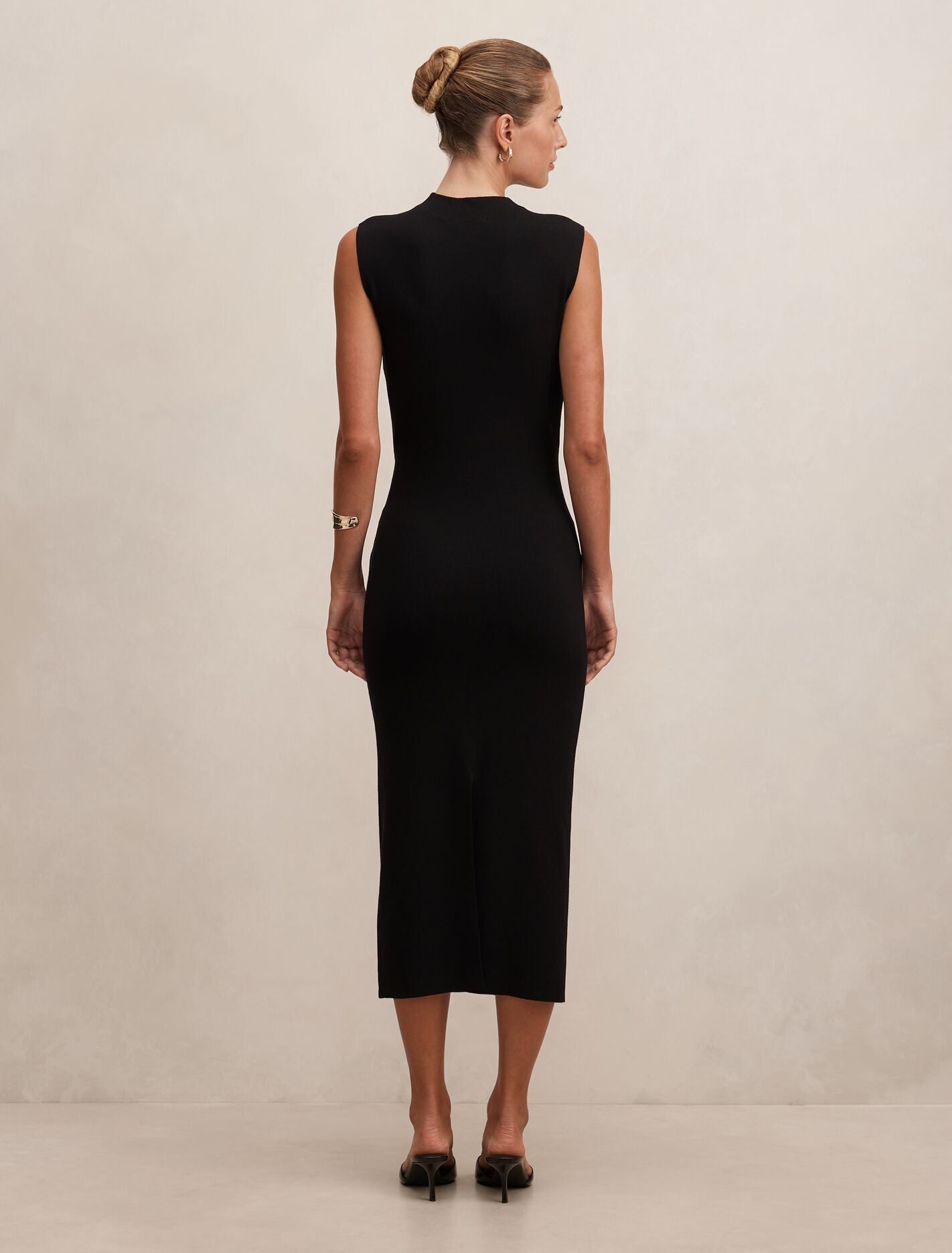 Margot Wrap Detail Knit Midi Dress Black | Forever New