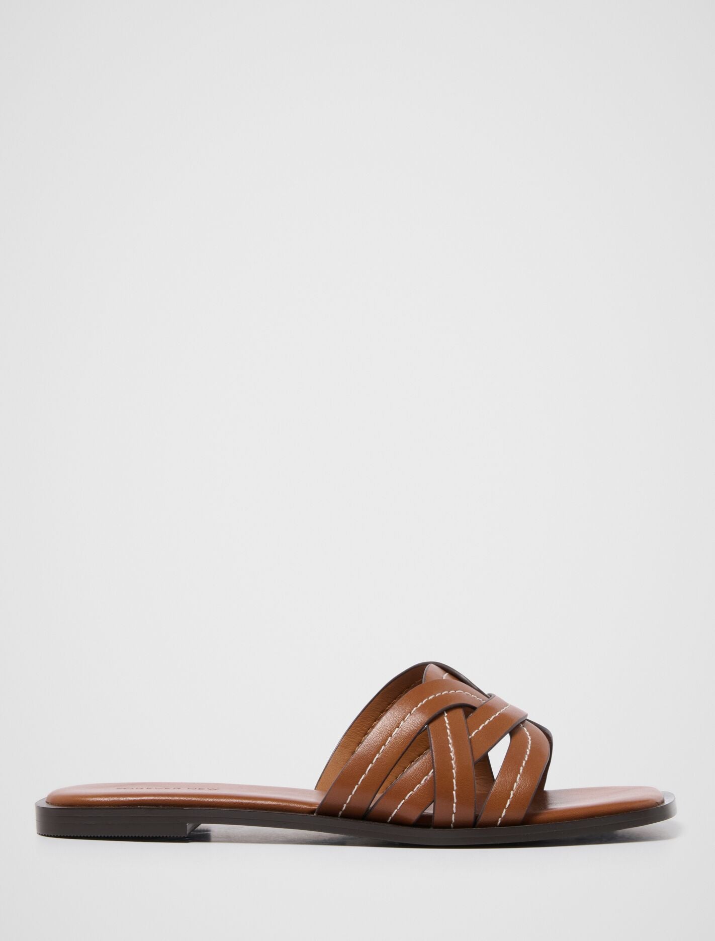 Frannie Interwoven Flat Mule Tan Forever New