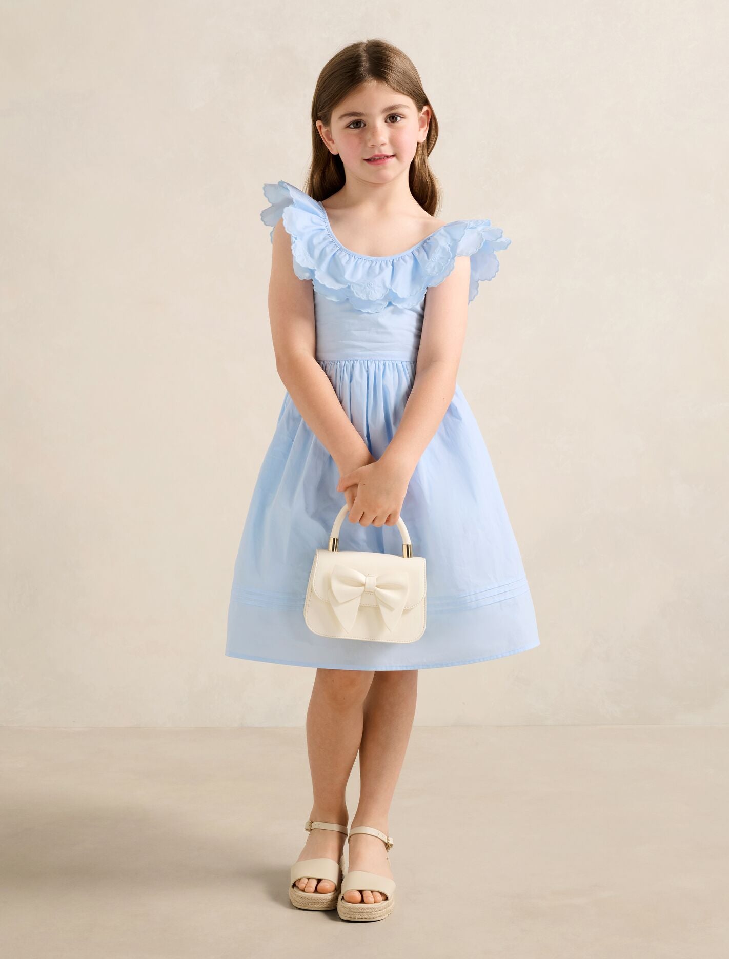 犬服・アクセサリー pp* closet GIRLY NATURAL DRESS Macie Girls Petal Collar Dress Bluebell Blue | Forever New