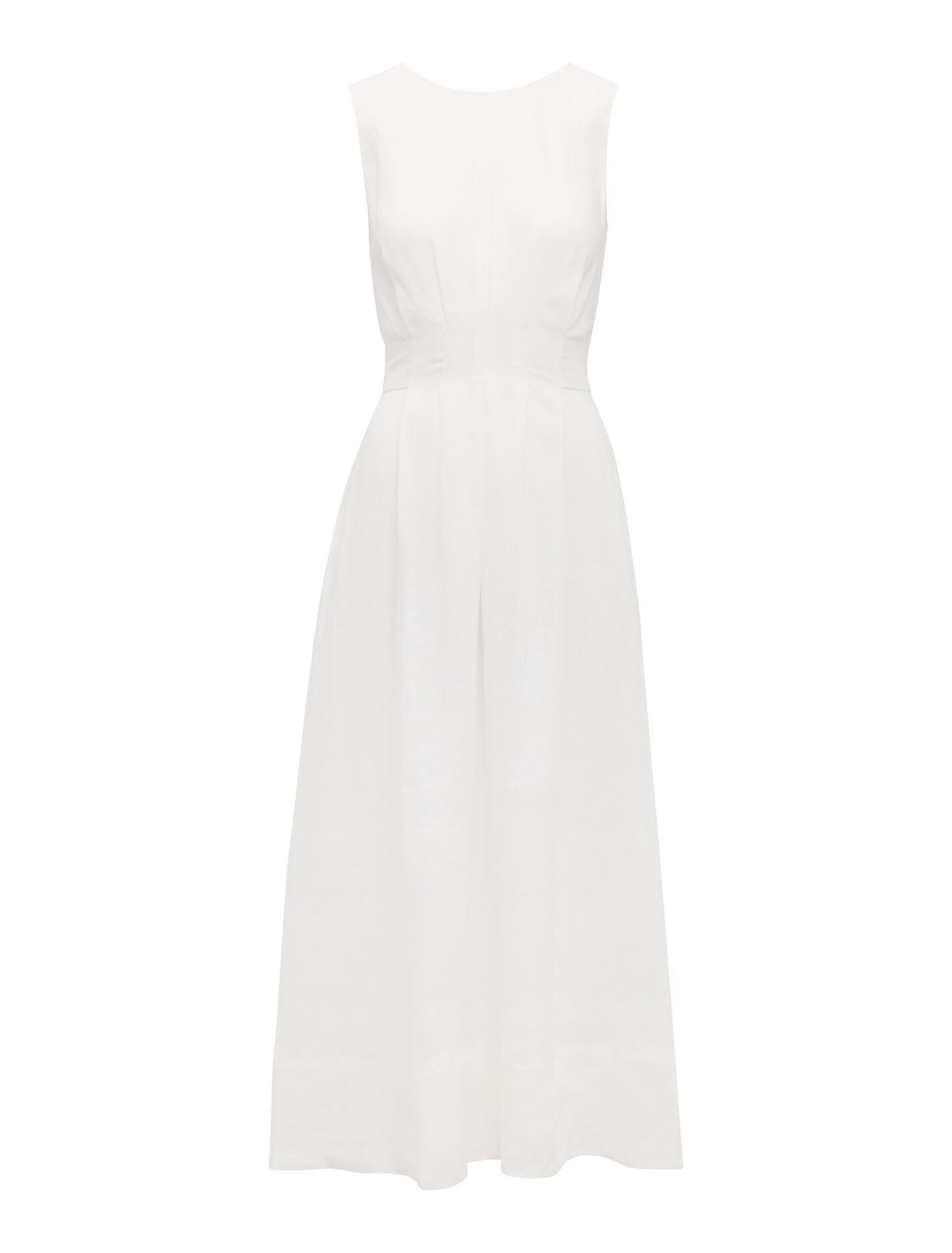 Rosie Linen Sleeveless Tuck Midi Dress Forever New