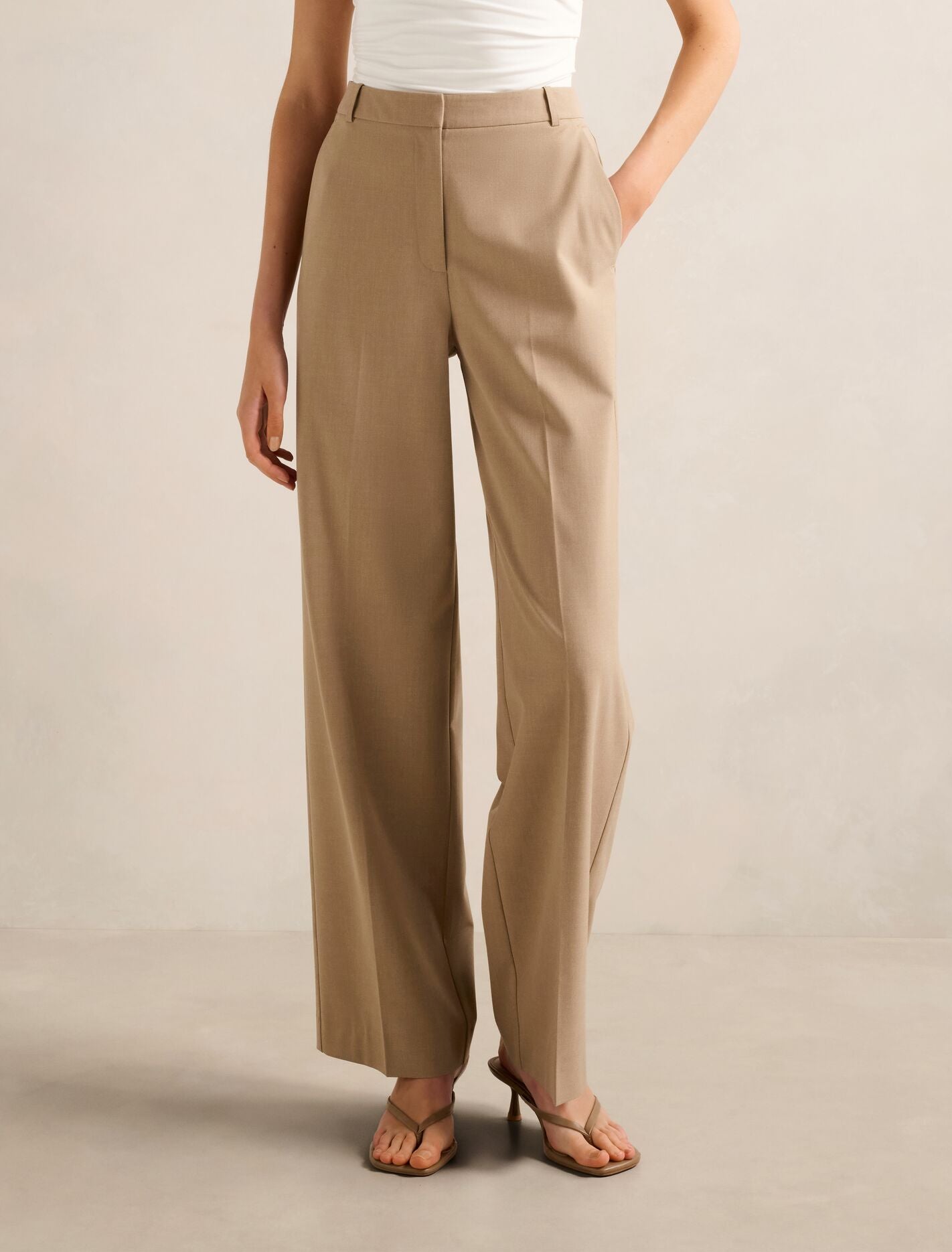 Sophia Wide Leg Pants Milk Coffee Forever New