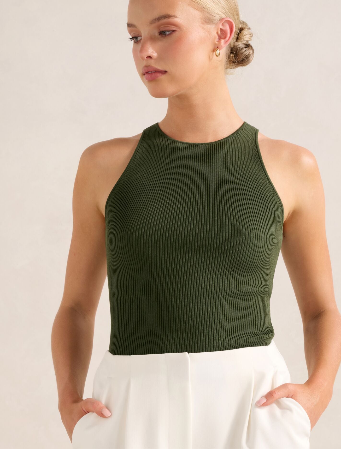 Carla Racer Knit Rib Tank Top
