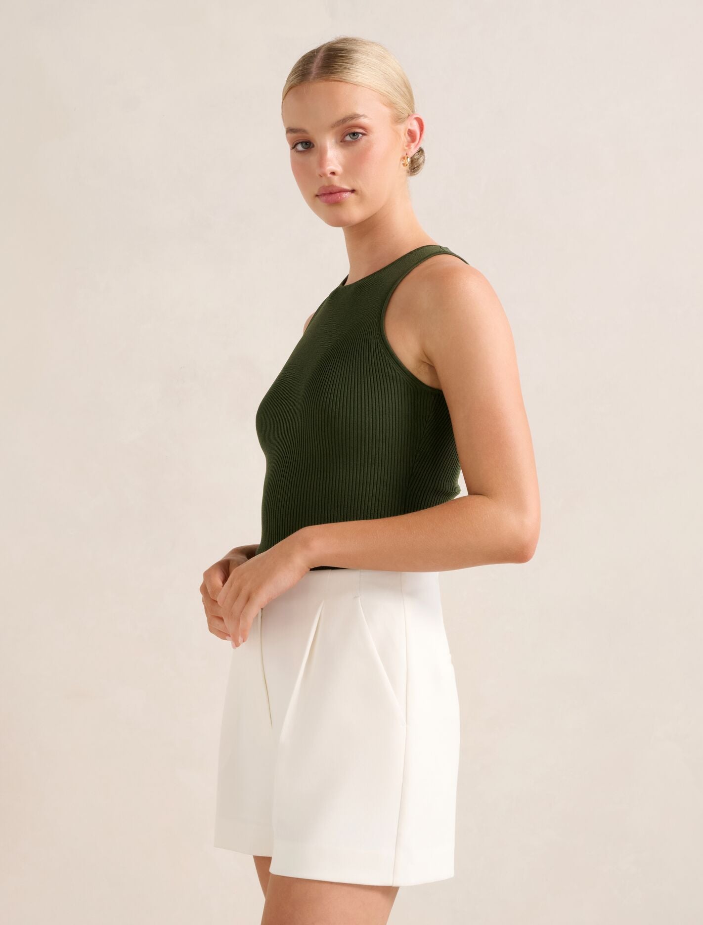 Carla Racer Knit Rib Tank Top