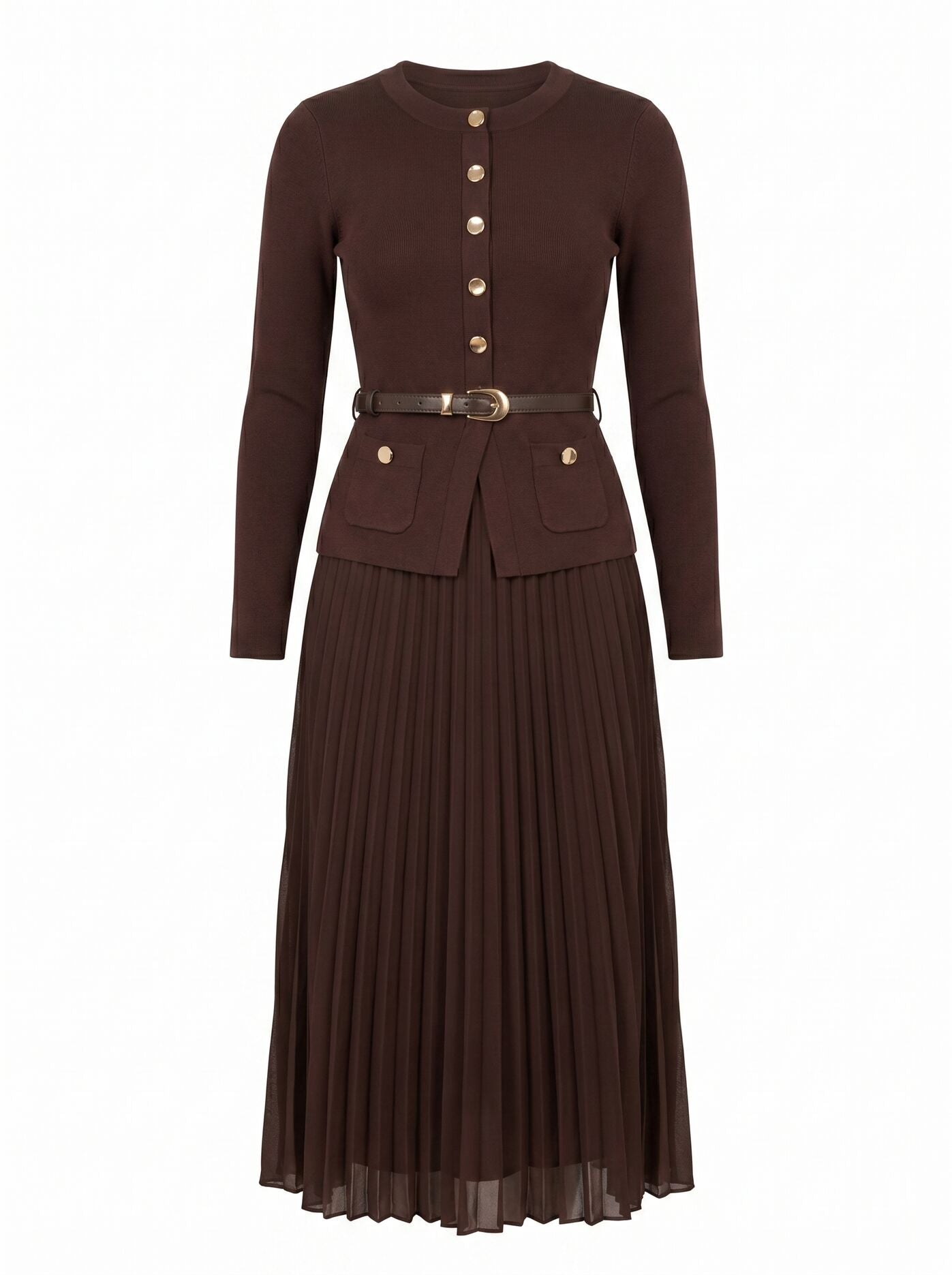 Daphne Petite Midi Dress Chocolate | Forever New