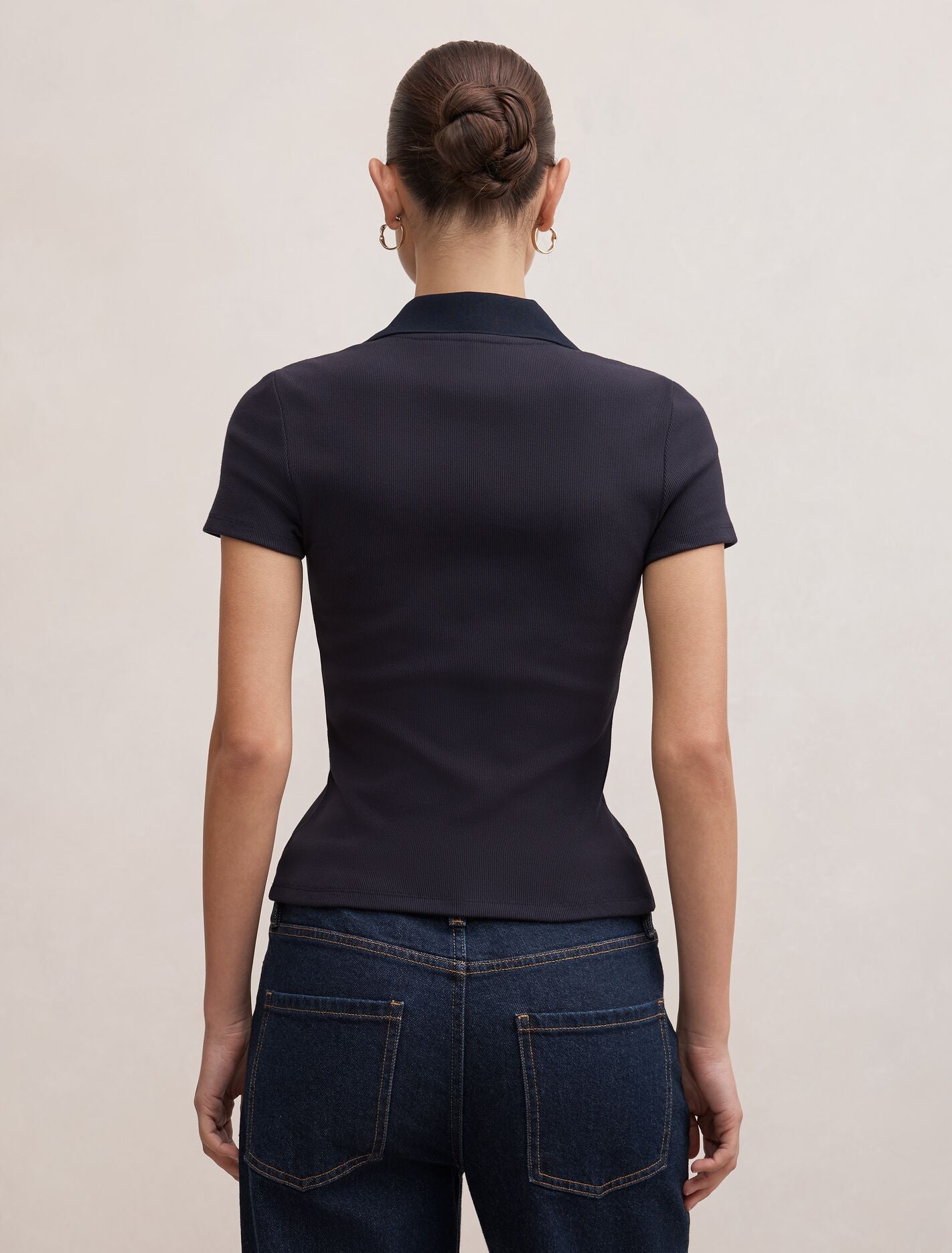 Aaliyah Ribbed Polo Top Forever New